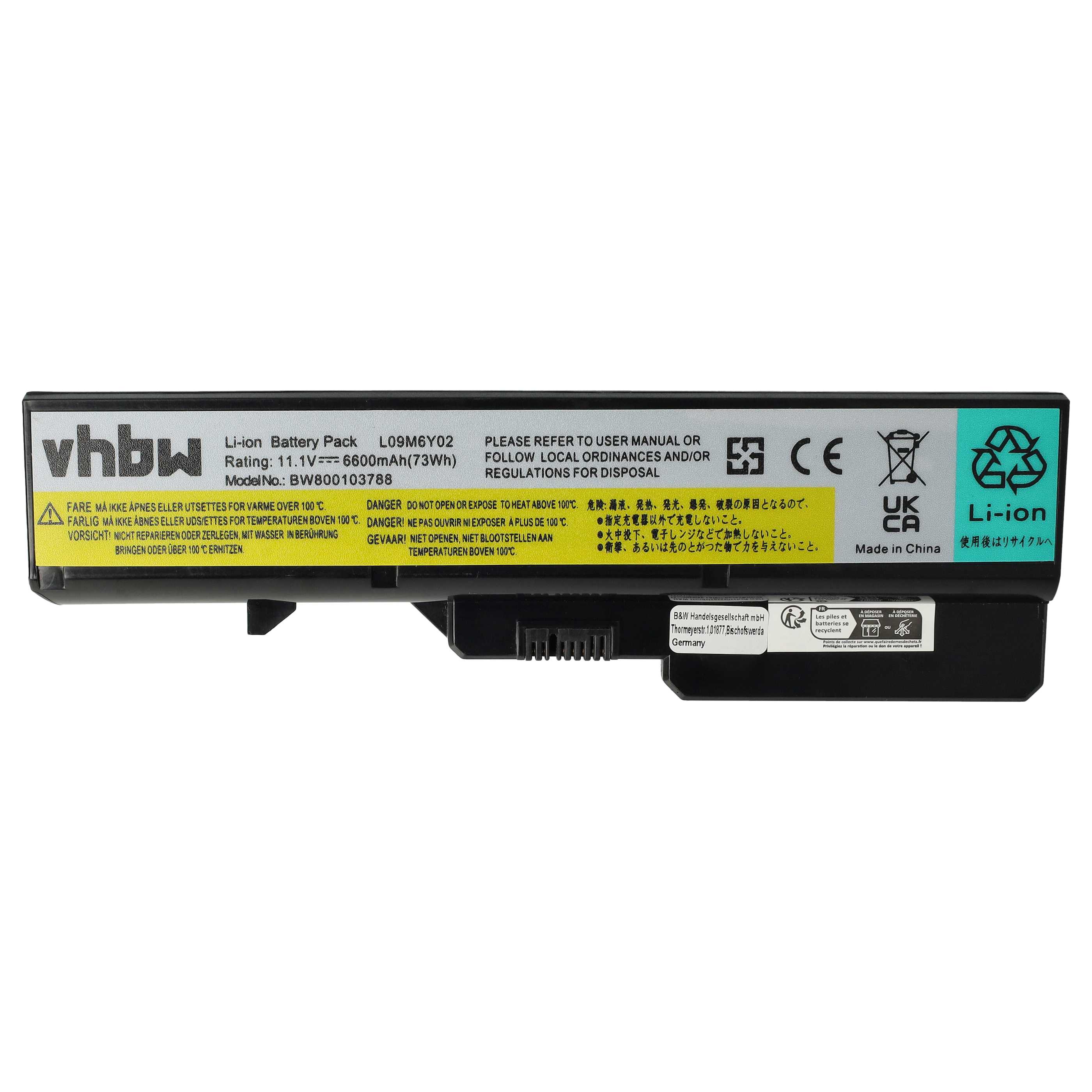 Akumulator do laptopa zamiennik IBM / Lenovo 121000938, 121000937, 121000935 - 6600 mAh 11,1 V Li-Ion, czarny