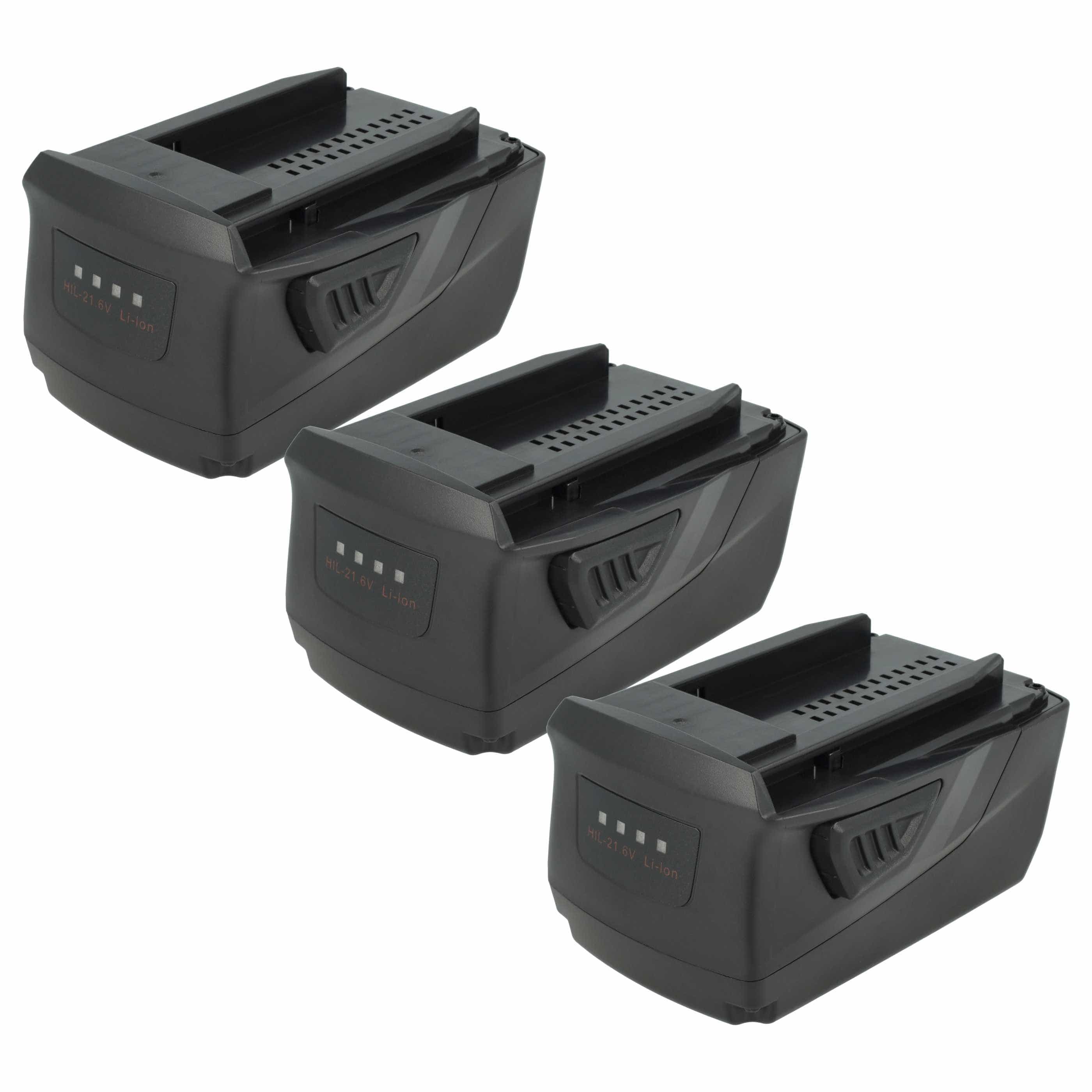 3x Battery replaces Hilti 2018498, 2136393, 2136395, 2183185 Electric Power Tool - 6000 mAh, 21.6 V, Li-Ion