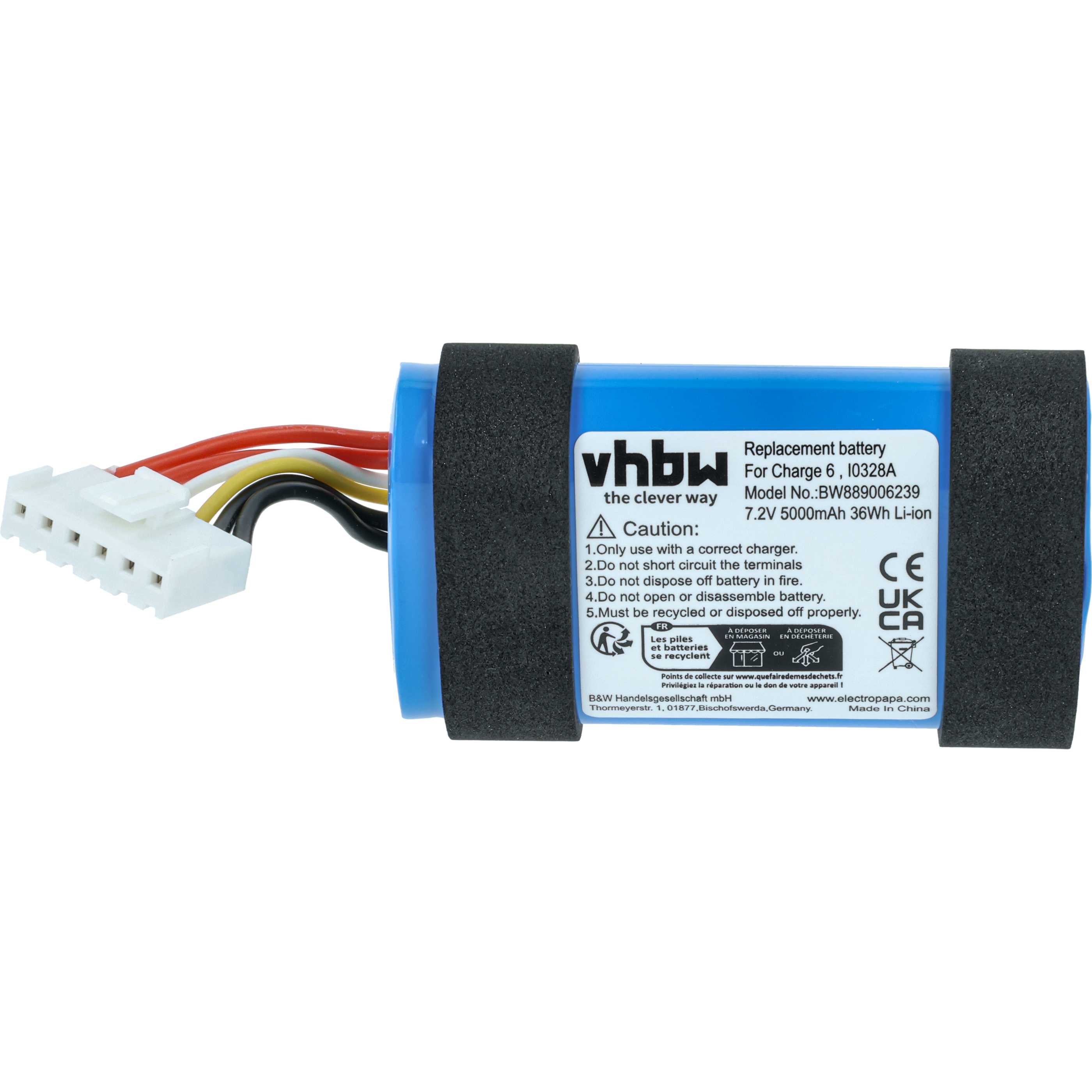 Batteria sostituisce JBL I0328A per altoparlanti - 5000mAh 7,2V Li-Ion