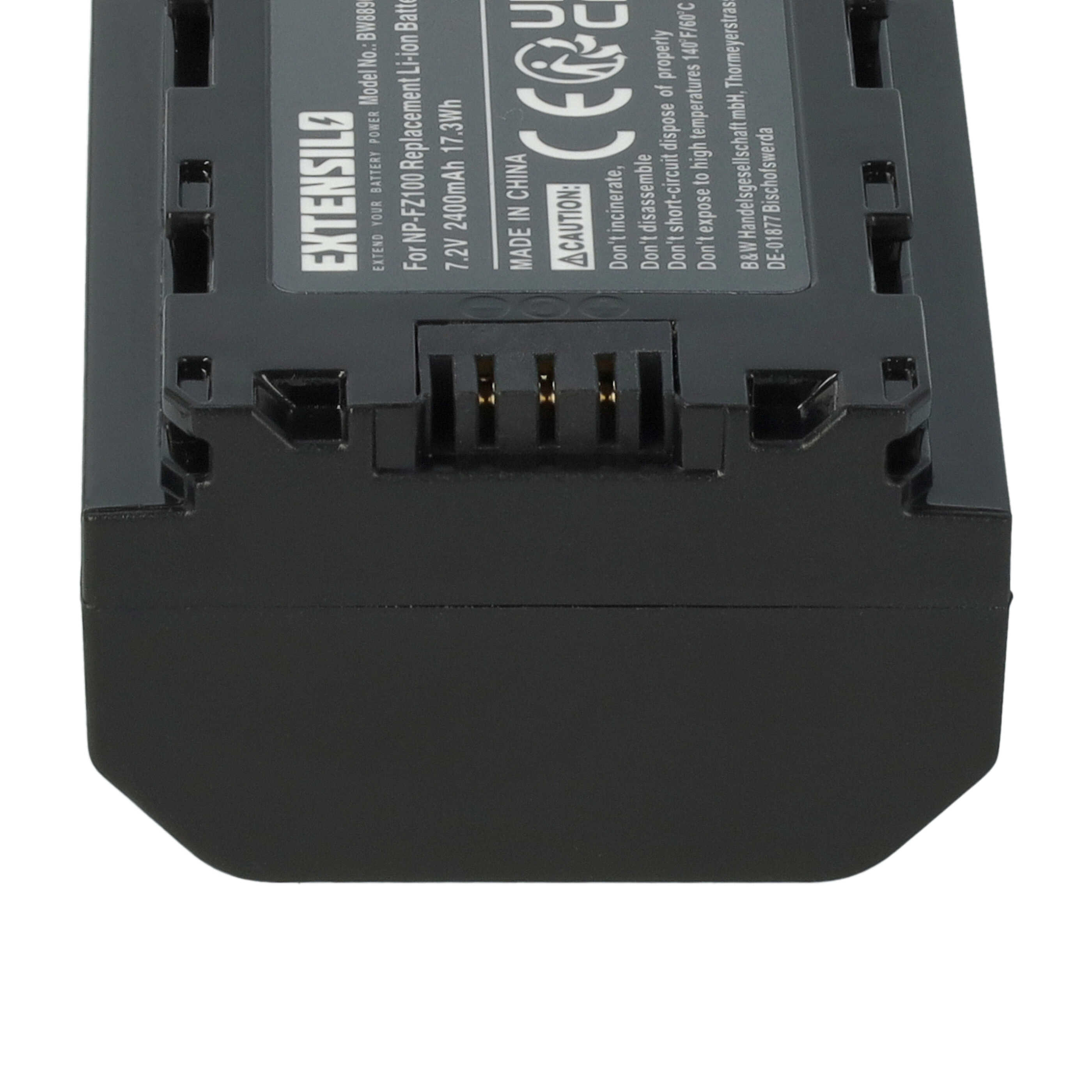 3x Battery replaces Sony NP-FZ100 - 2400mAh, 7.2V, Li-Ion