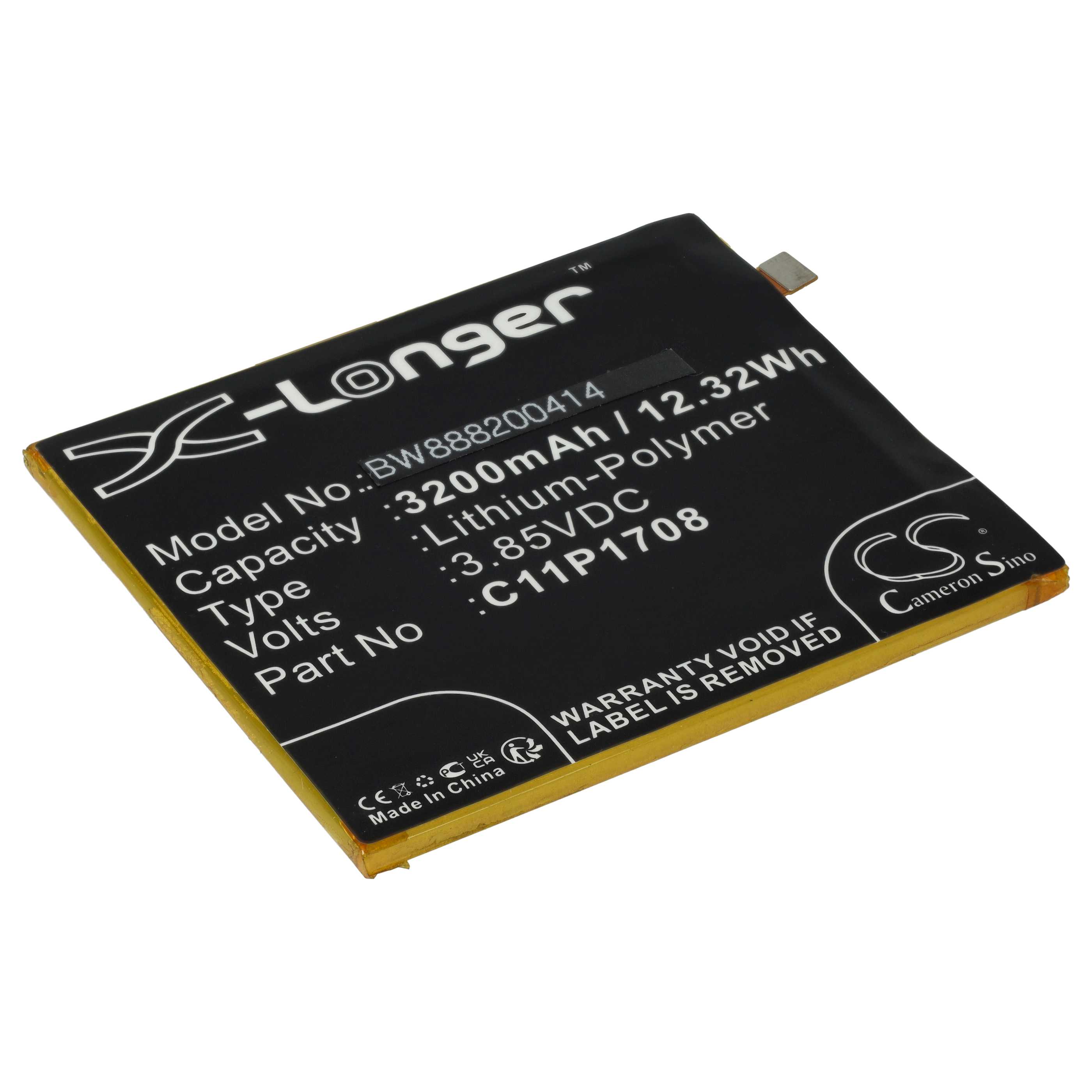 Akumulator do telefonu smartfona zamiennik Asus 0B200-02890100, C11P1708 (1ICP4/66/75) - 3200 mAh 3,85 V LiPo