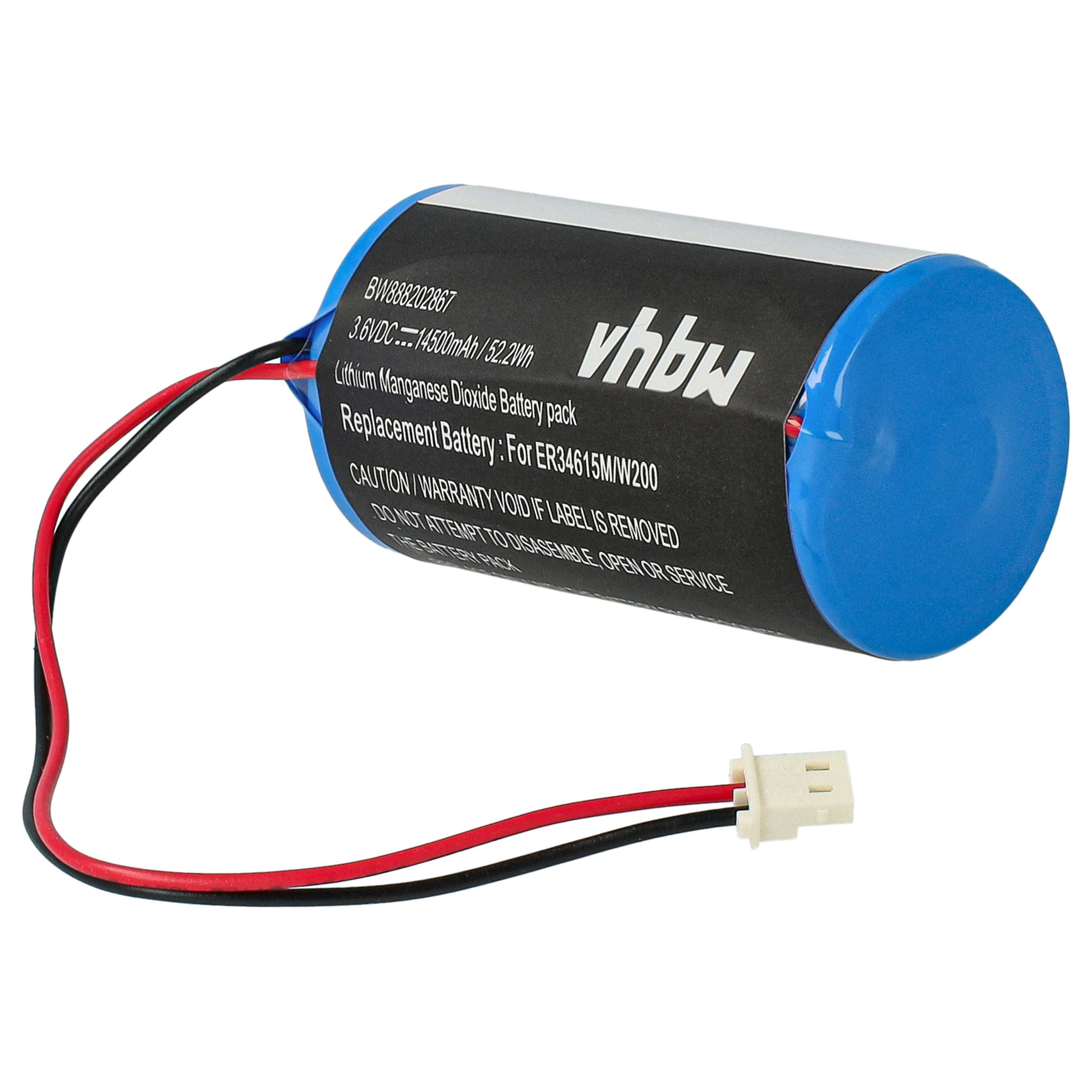 2x Bateria do alarmu zamiennik Visonic 0-9912-K, ER34615M, ER34615M/W200, 88030498 - 14500 mAh 3,6 V Li-SOCl2