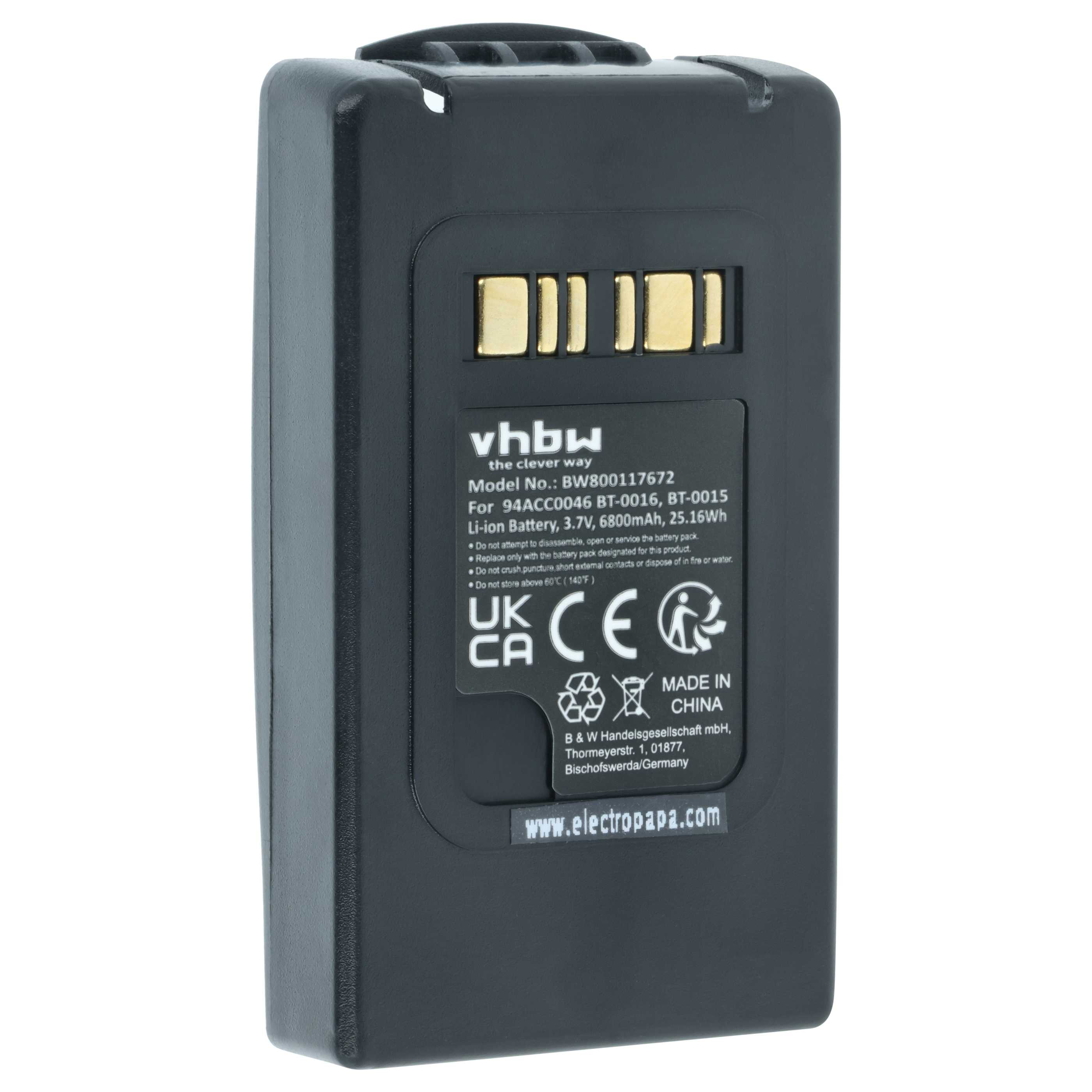 2x Batteria sostituisce Datalogic 94ACC0048, 94ACC0046 per barcode scanner Datalogic - 6800mAh 3,7V Li-Ion