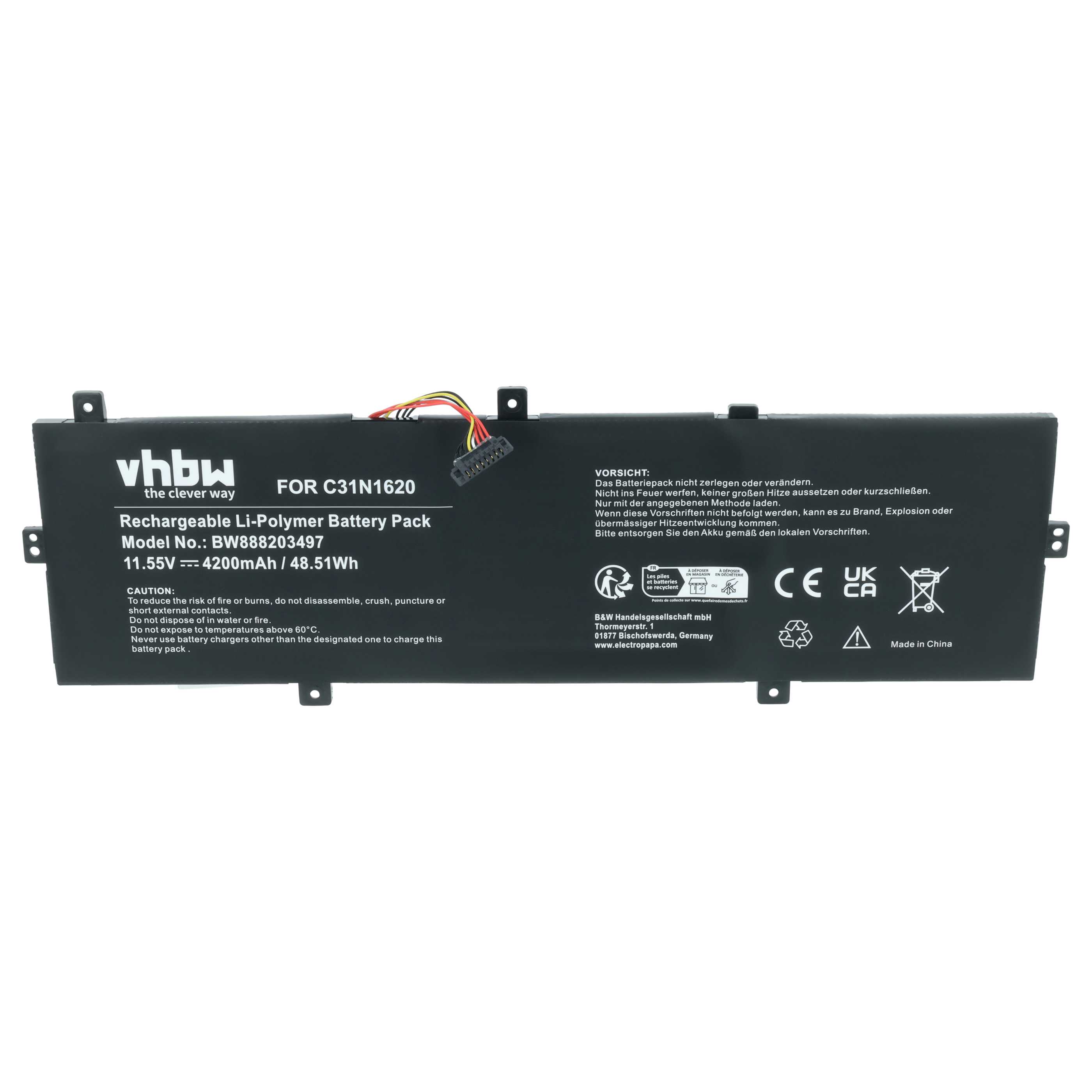 Akumulator do laptopa zamiennik Asus 0B200-02370100, 0B200-02370200, 0B200-02370000 - 4200 mAh 11,55 V LiPo