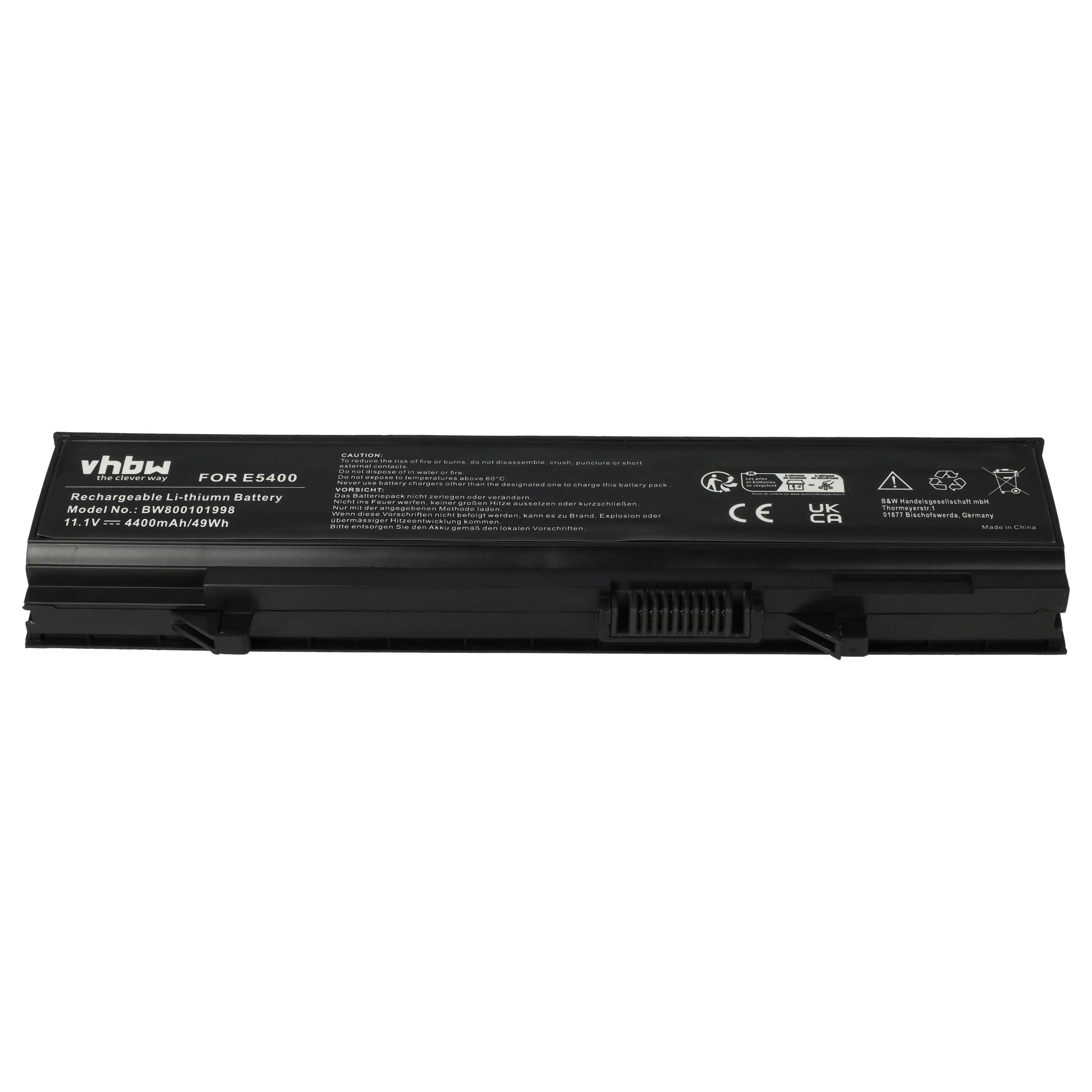 Batteria sostituisce Dell 312-0762, 312-0769, 451-10616 per notebook - 4400mAh 11,1V Li-Ion argento grigio