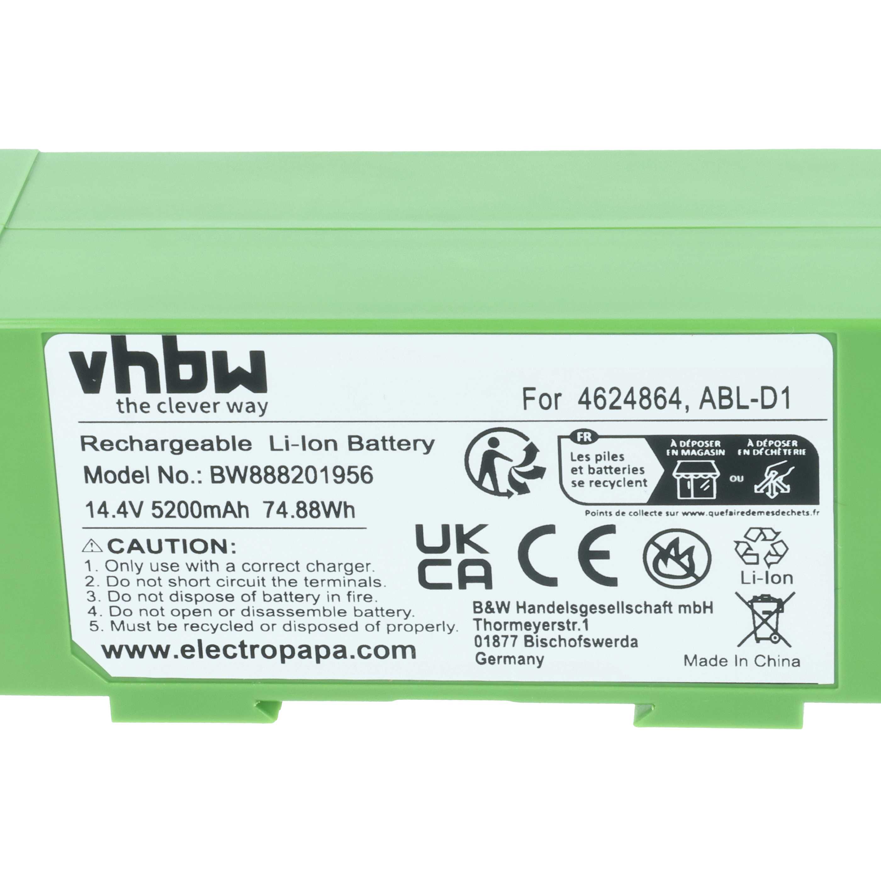 Akumulator do odkurzacza iRobot zamiennik iRobot ABL-D1, 4624864, ABL-D2 - 5200mAh 14,4V Li-Ion