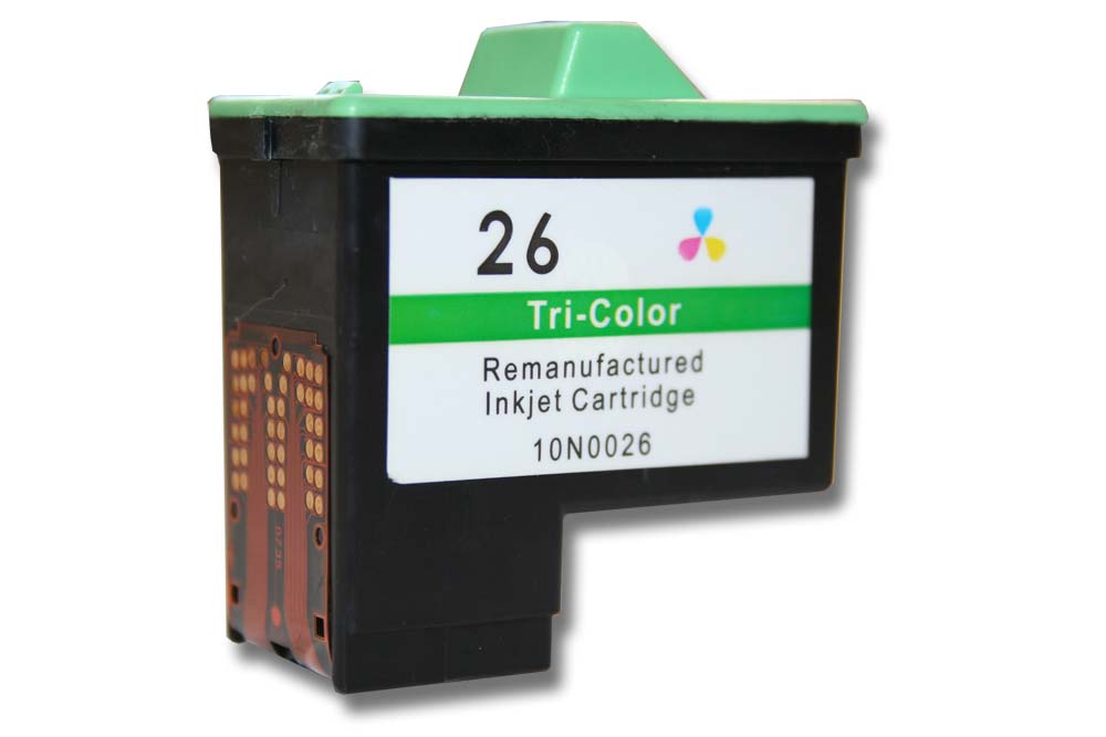 Cartucho tinta reemplaza Lexmark 10N0227, 26, 10N0026, 27 para impresora Lexmark - C/M/Y rellenado 12 ml