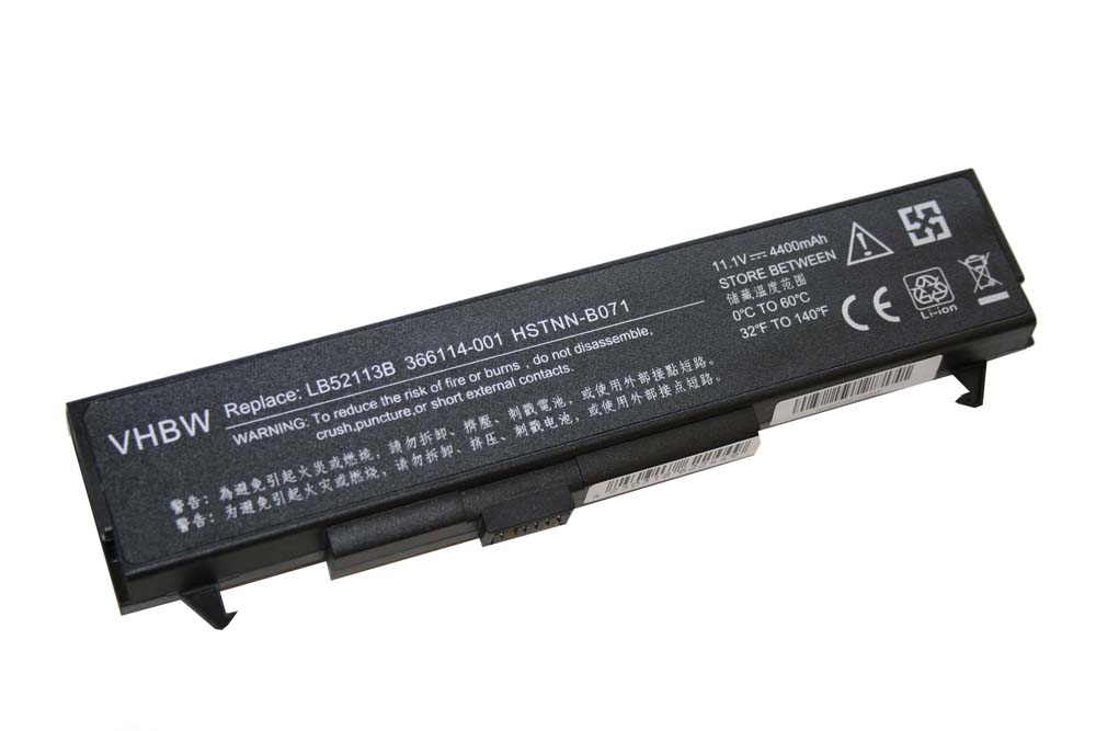 Batterie remplace LG LB62115E, LRBA06BLU pour ordinateur portable - 4400mAh 11,1V Li-ion, noir