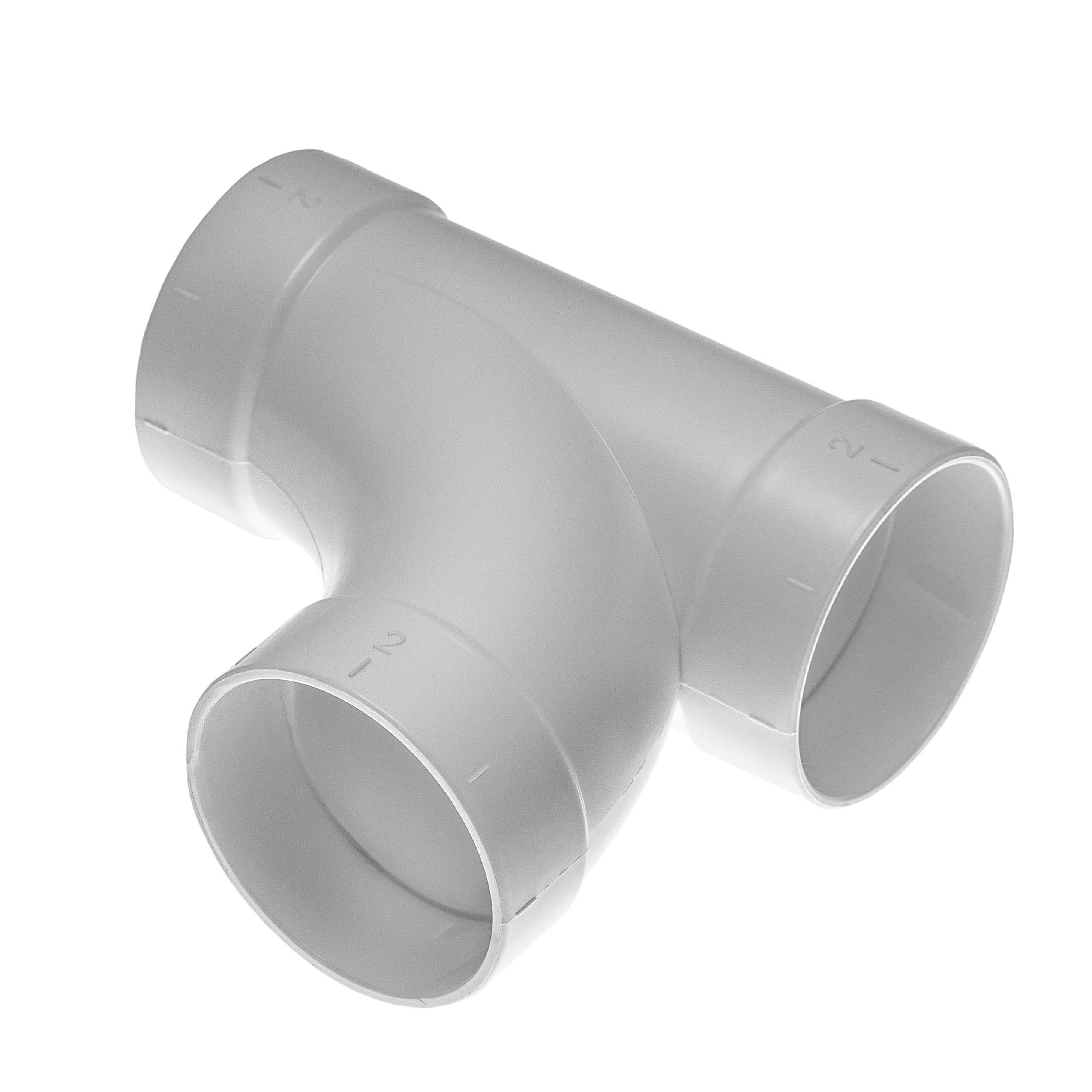 vhbw raccord T en PVC pour aspiration centrale 50,8 mm de diamètre / 2 '' système de tube rond