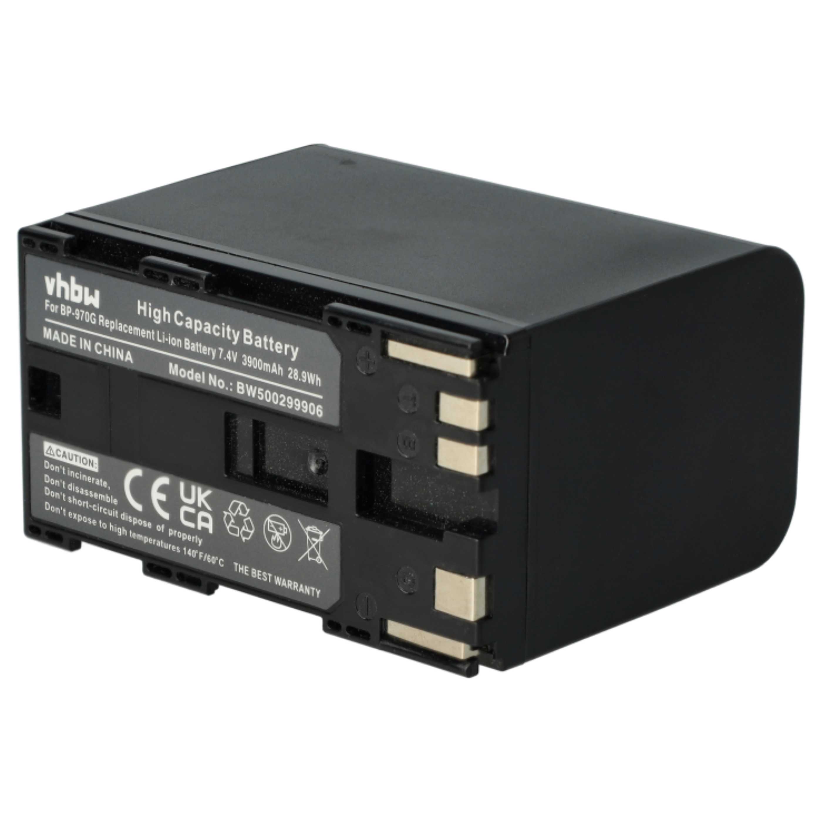 Videocamera 2x Battery replaces Canon BP-955, BP-925, BP-975, BP-970G - 6000 mAh 7.4 V Li-Ion