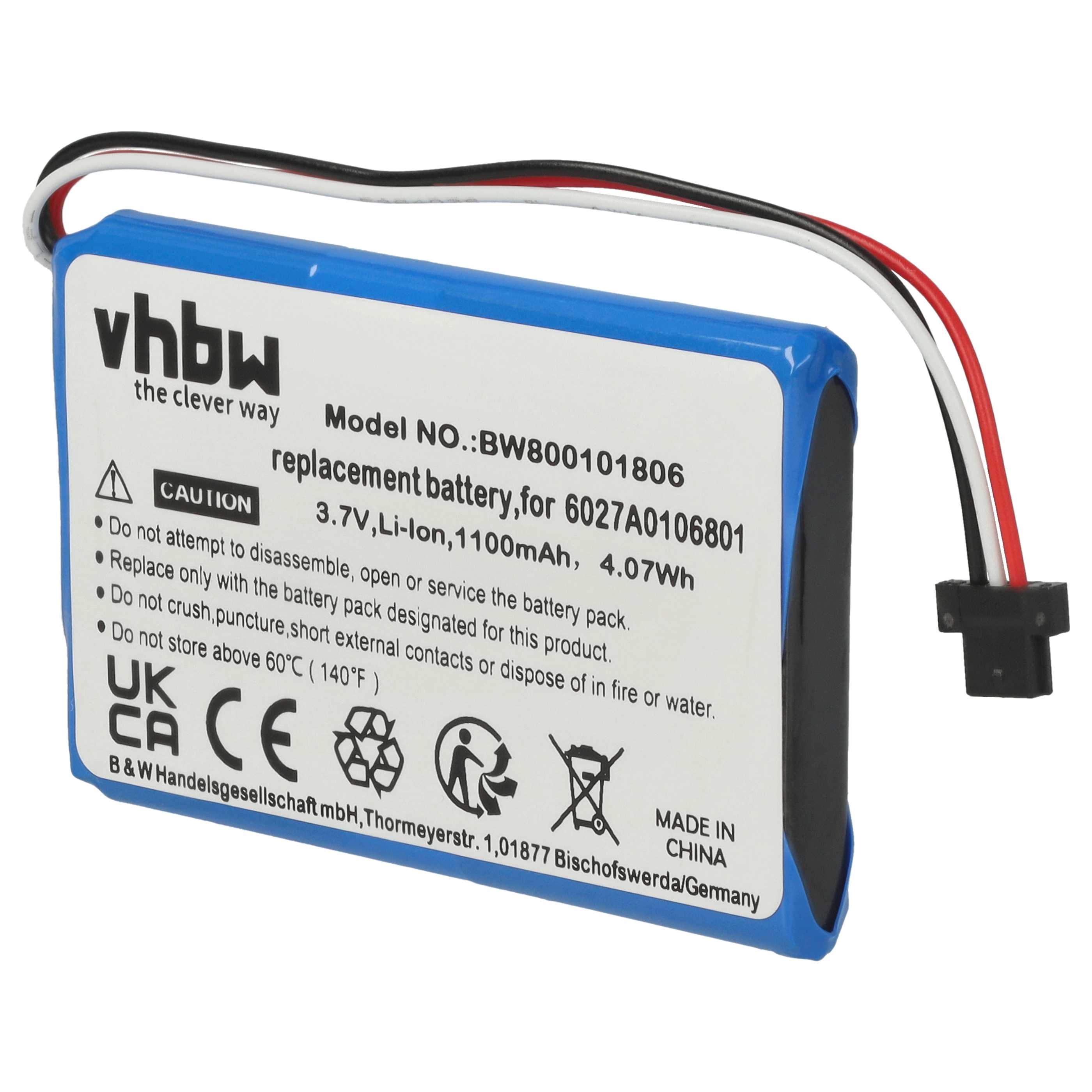 Akumulator do nawigacji GPS zamiennik TomTom 6027A0106801 - 1100 mAh 3,7 V Li-Ion