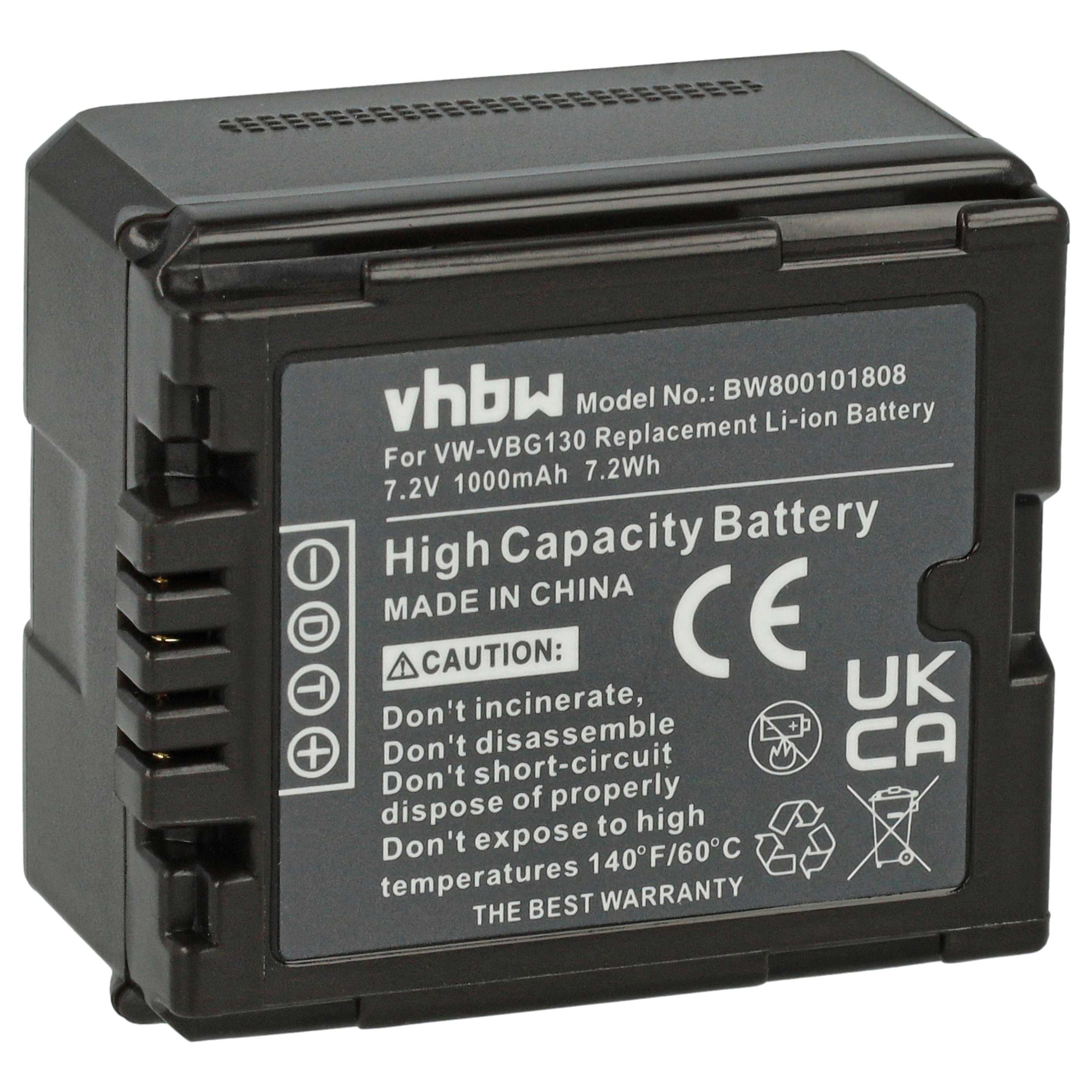 Akumulator do kamery cyfrowej / wideo zamiennik Panasonic VW-VBG070, VW-VBG130 - 1000 mAh 7,2 V Li-Ion