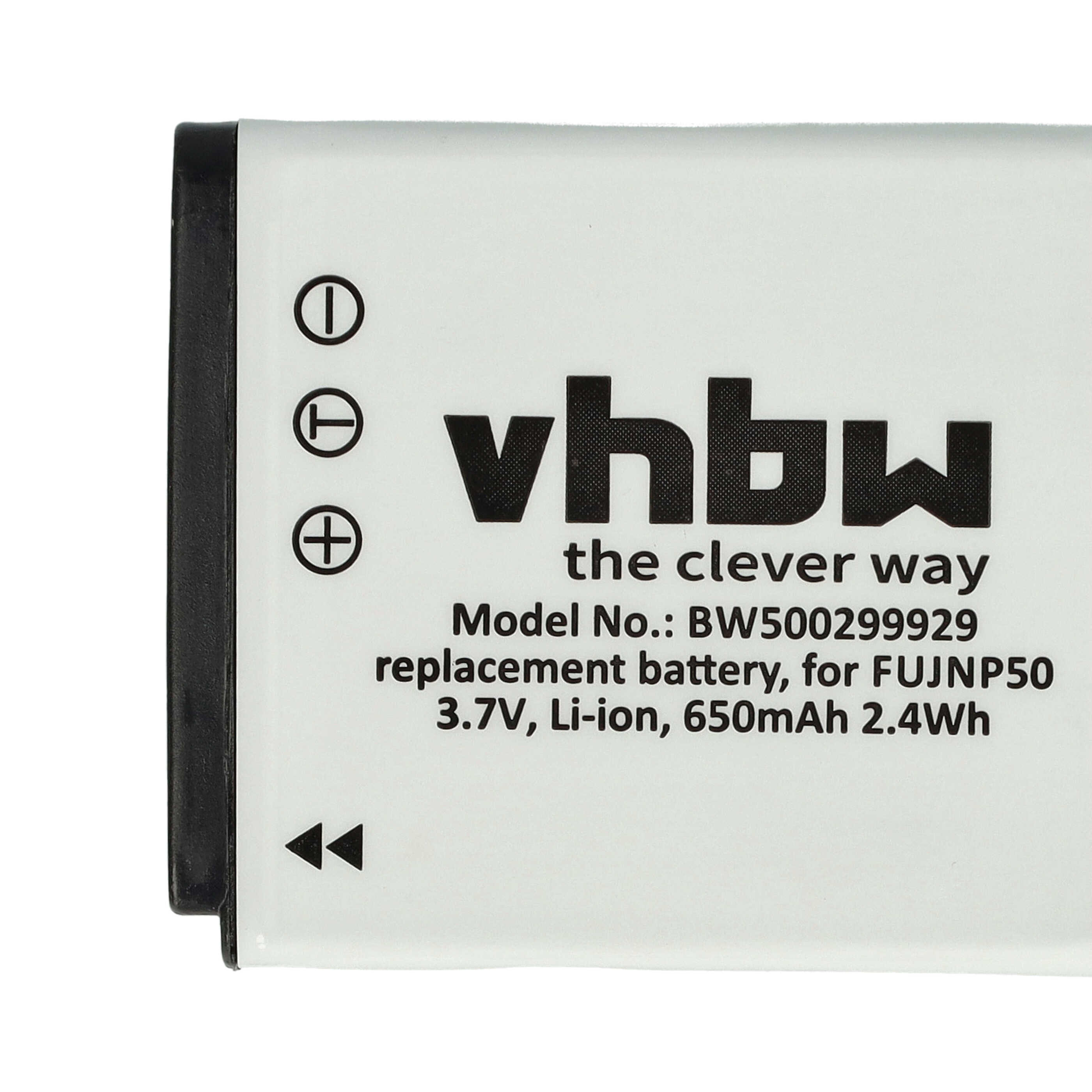 3x Battery replaces Fuji Fujifilm NP-50 - 650mAh, 3.6V, Li-Ion