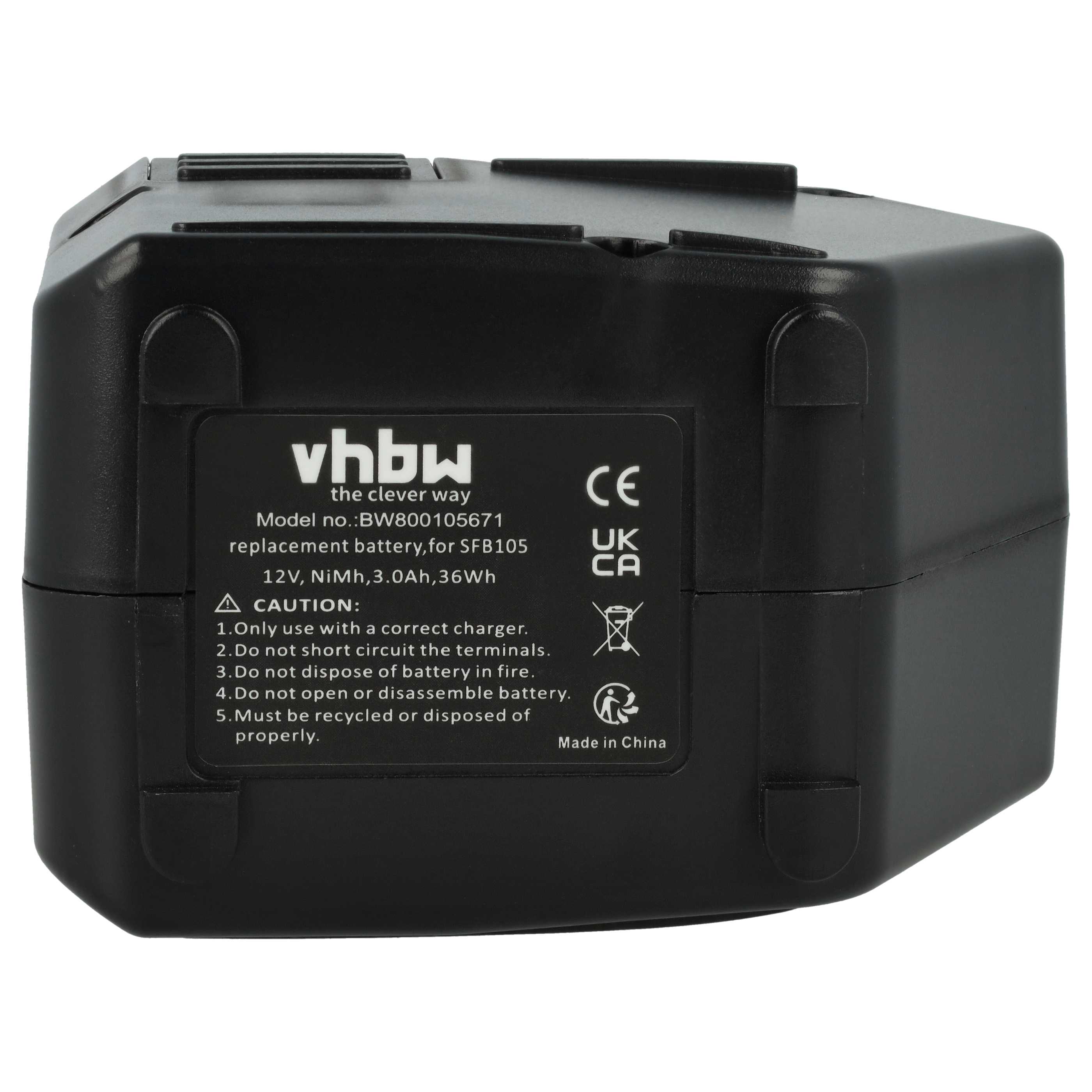 3x Battery replaces Hilti SFB105, SBP12, SFB125, SFB121, 00315082 Electric Power Tool - 3000 mAh, 12 V, NiMH