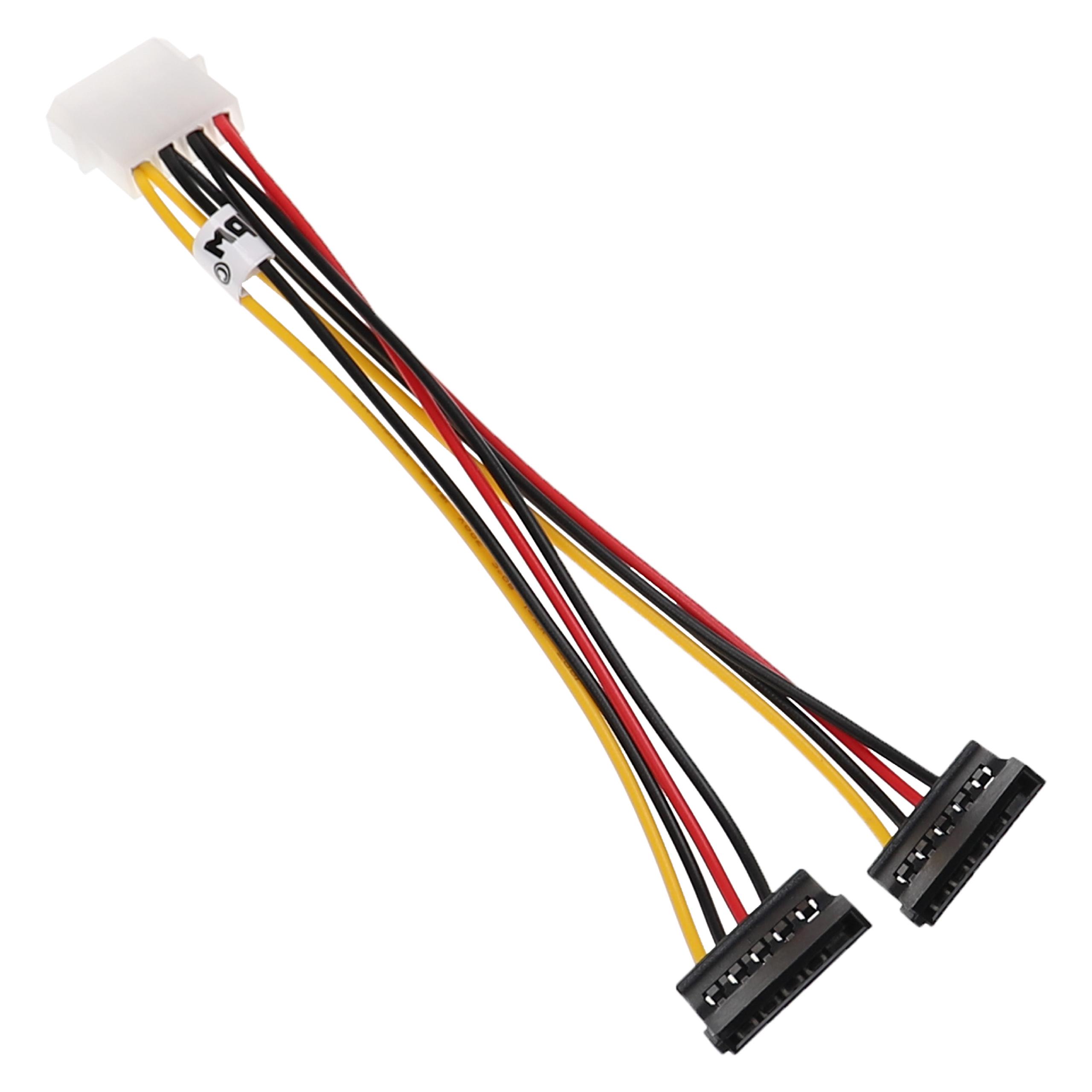 Cable de corriente a 2x SATA (h) compatible para discos duros - Cable de corriente Y, 12 cm