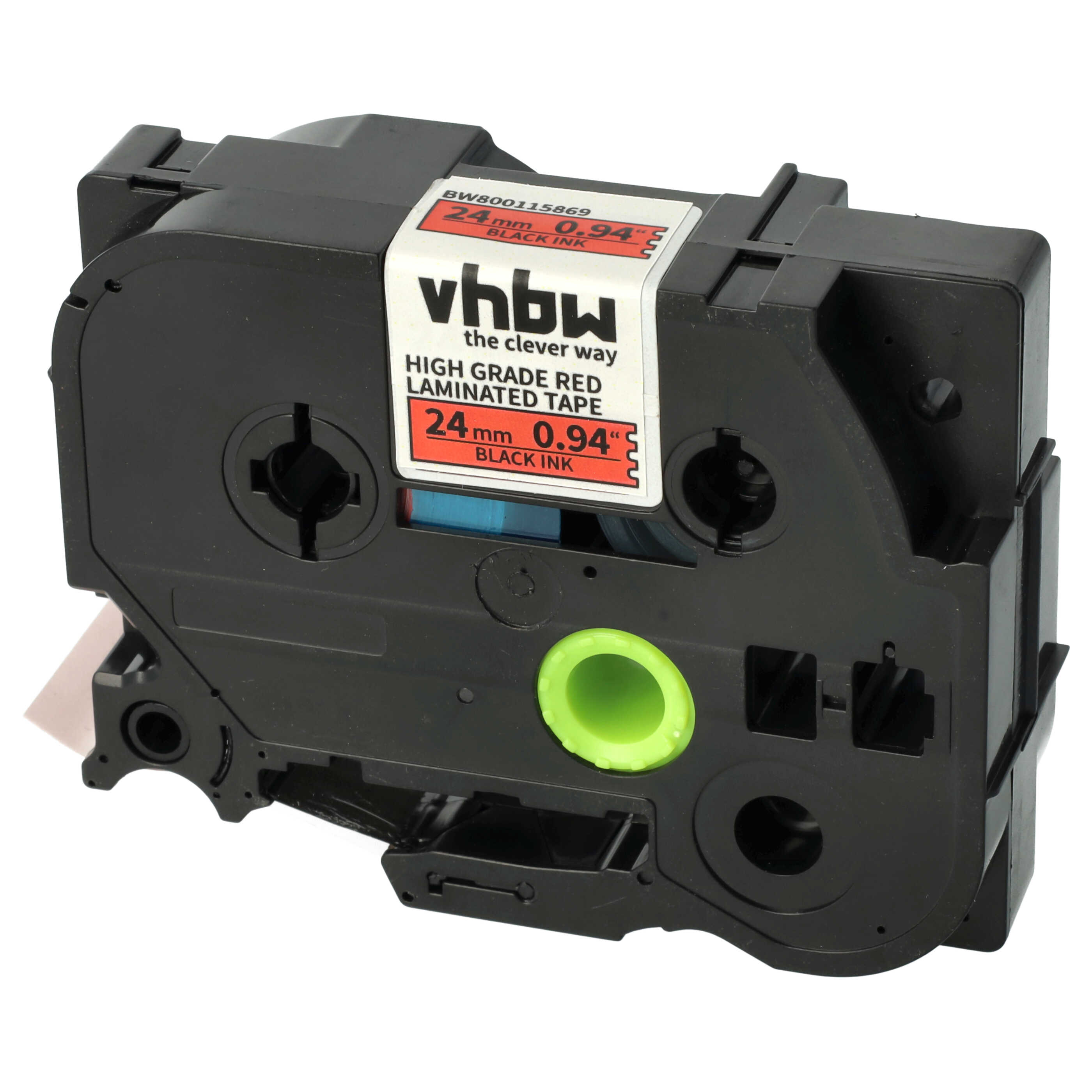 Label Tape as Replacement for Brother HGE-451 - 24 mm Black to Red