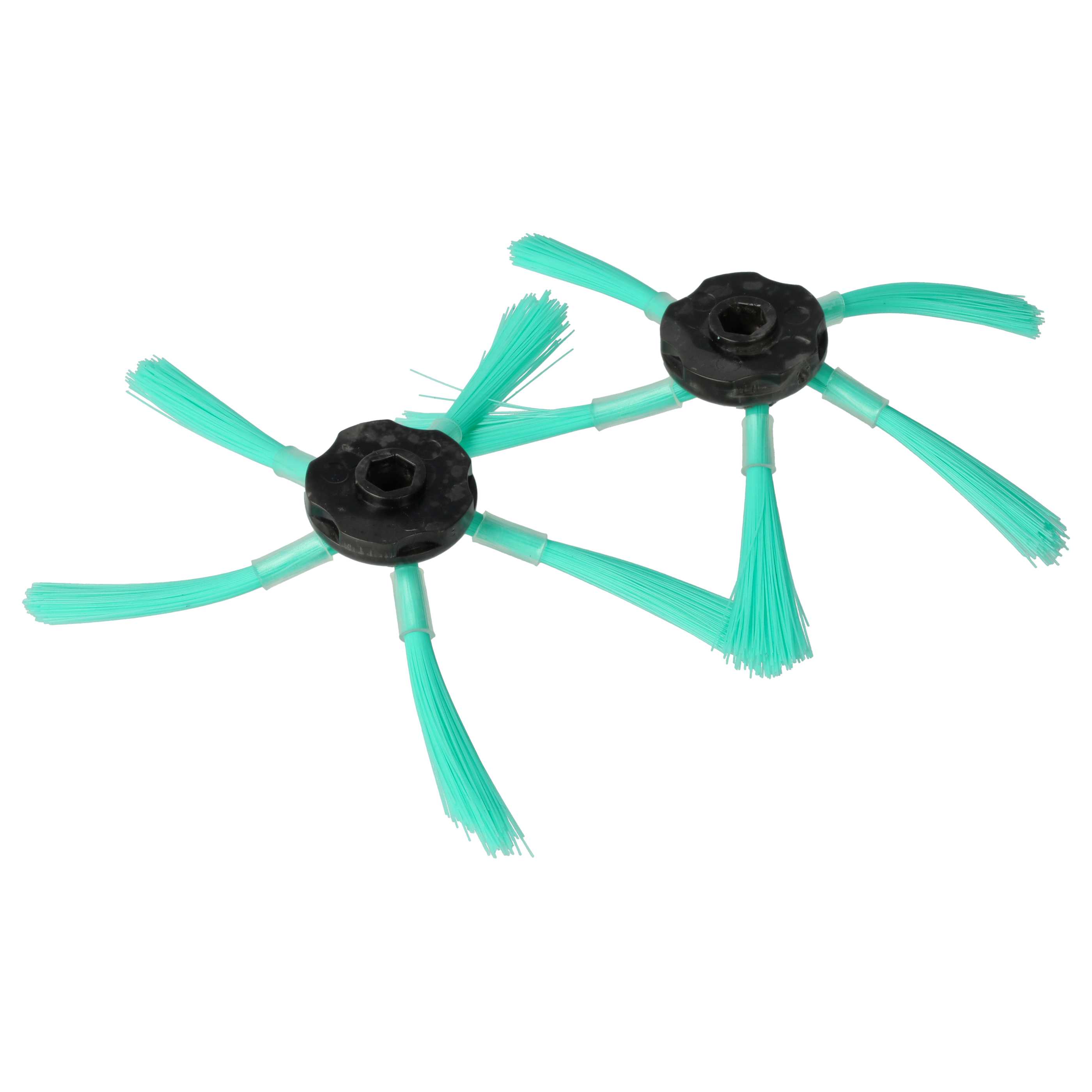 4x Side Brush suitable for Vorwerk Kobold VR-300, VR300, VR-7, VR7 Robot Vacuum Cleaner - 5-armed, black, gree