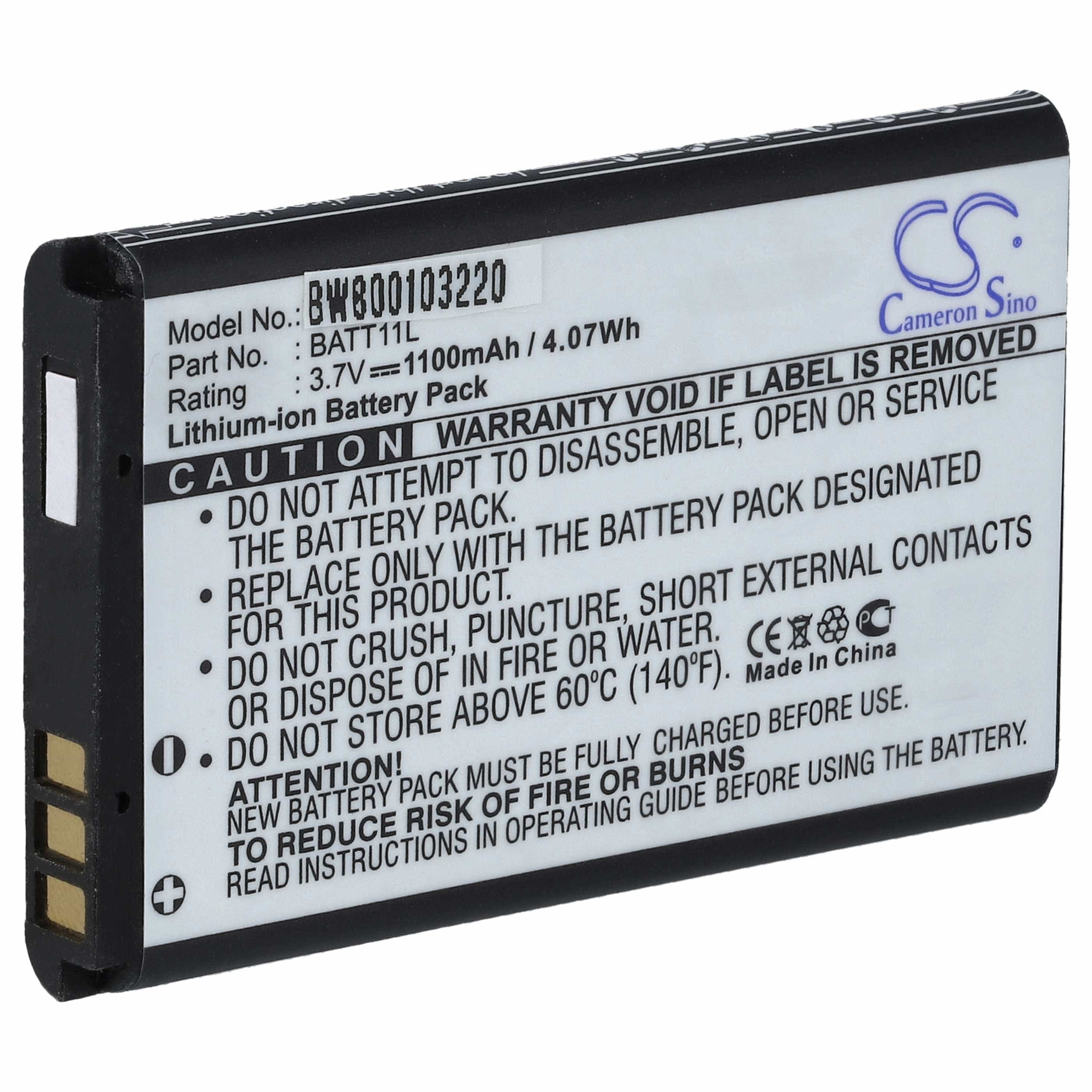 Videocamera Battery replaces Midland BATT11L - 1100 mAh 3.7 V Li-Ion