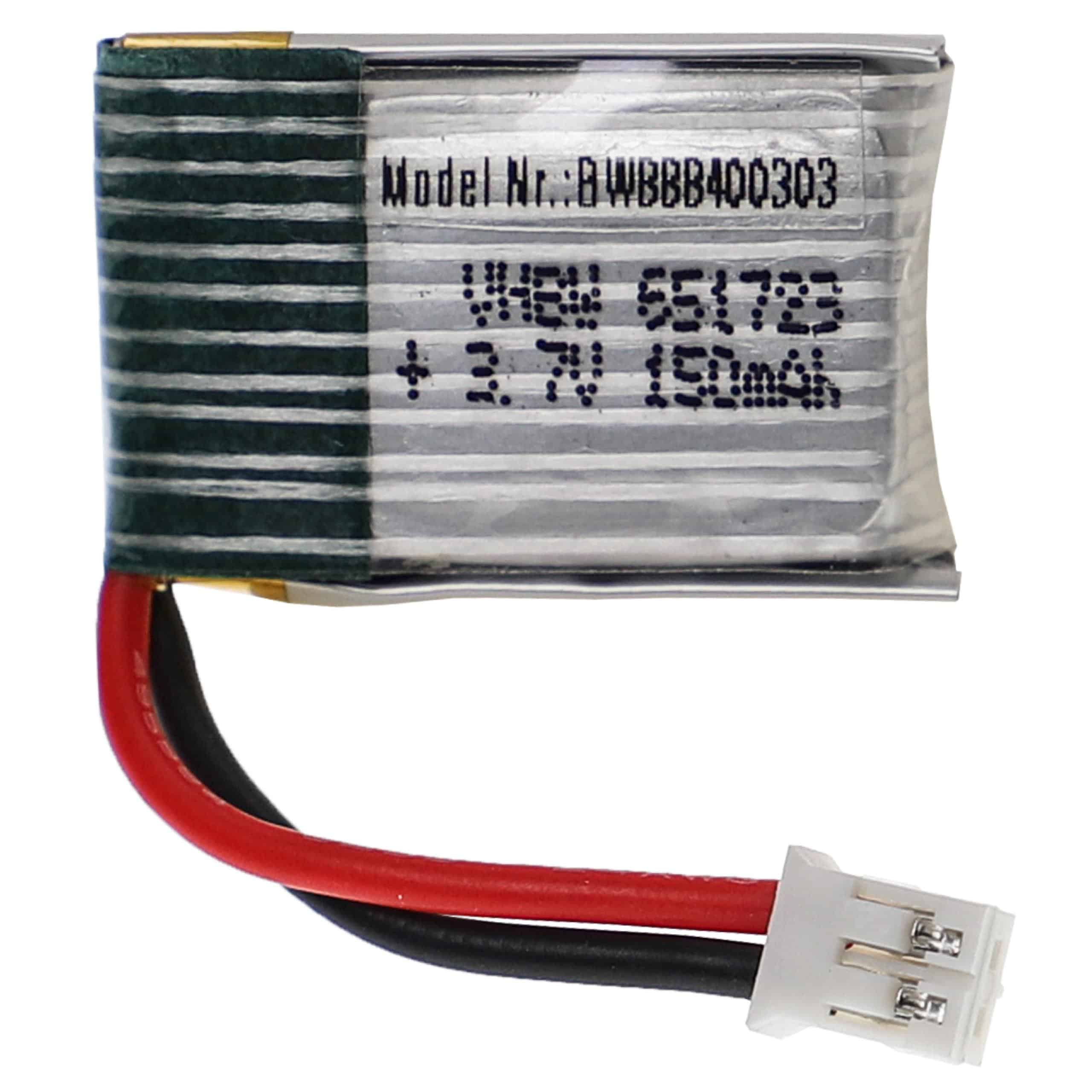 Batterie modèle radio-télécommandé - 150mAh 3,7V Li-polymère, PH 2.0 2P