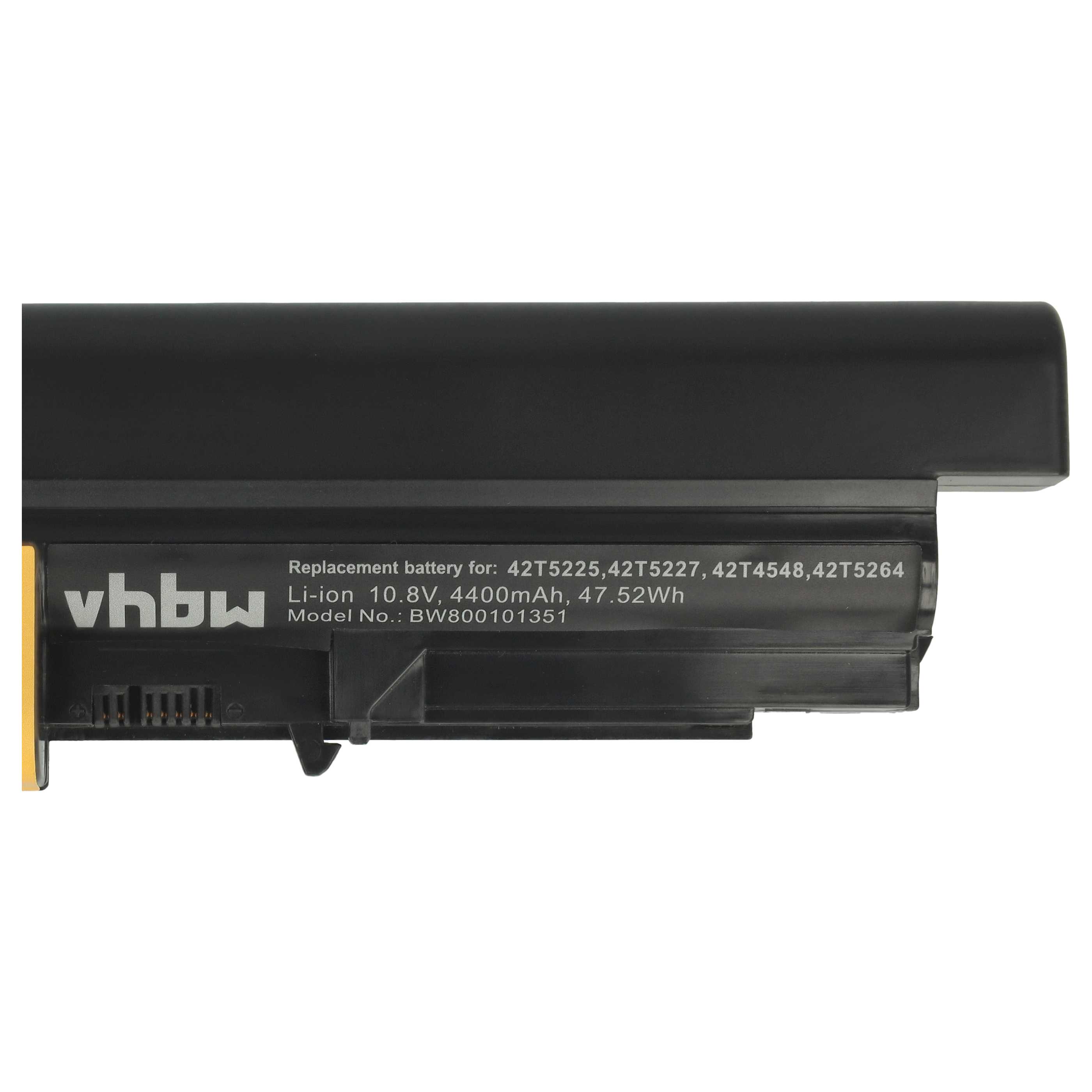 Akumulator do laptopa zamiennik IBM 42T4653, 42T5225, 42T4677, 42T5227 - 4400 mAh 10,8 V Li-Ion, czarny