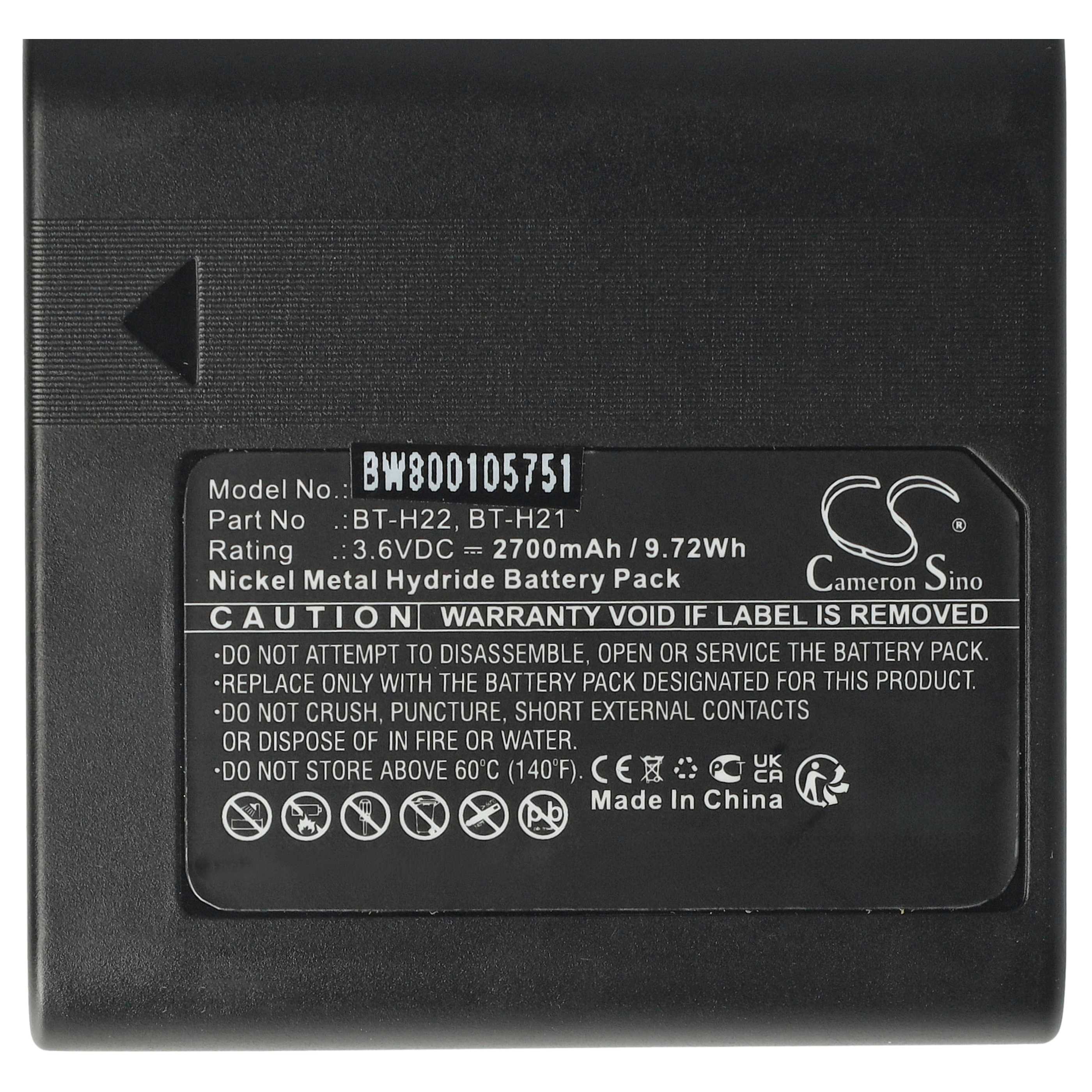 Videokamera-Akku (2 Stück) als Ersatz für Sharp BT-H21U, BT-H21, BT-H22, BT-H22U für Sharp - 2700mAh 3,6V NiMH