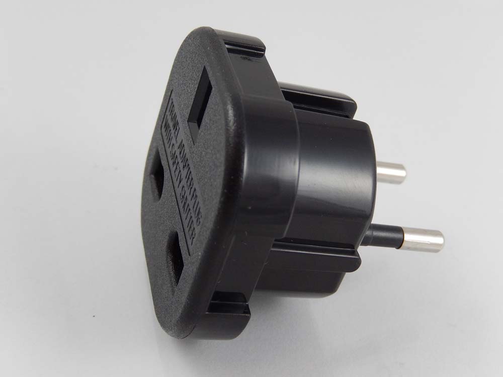 vhbw Travel Adapter (EU plug to UK socket) - Travel Adapter Black, 250 V / 16 A