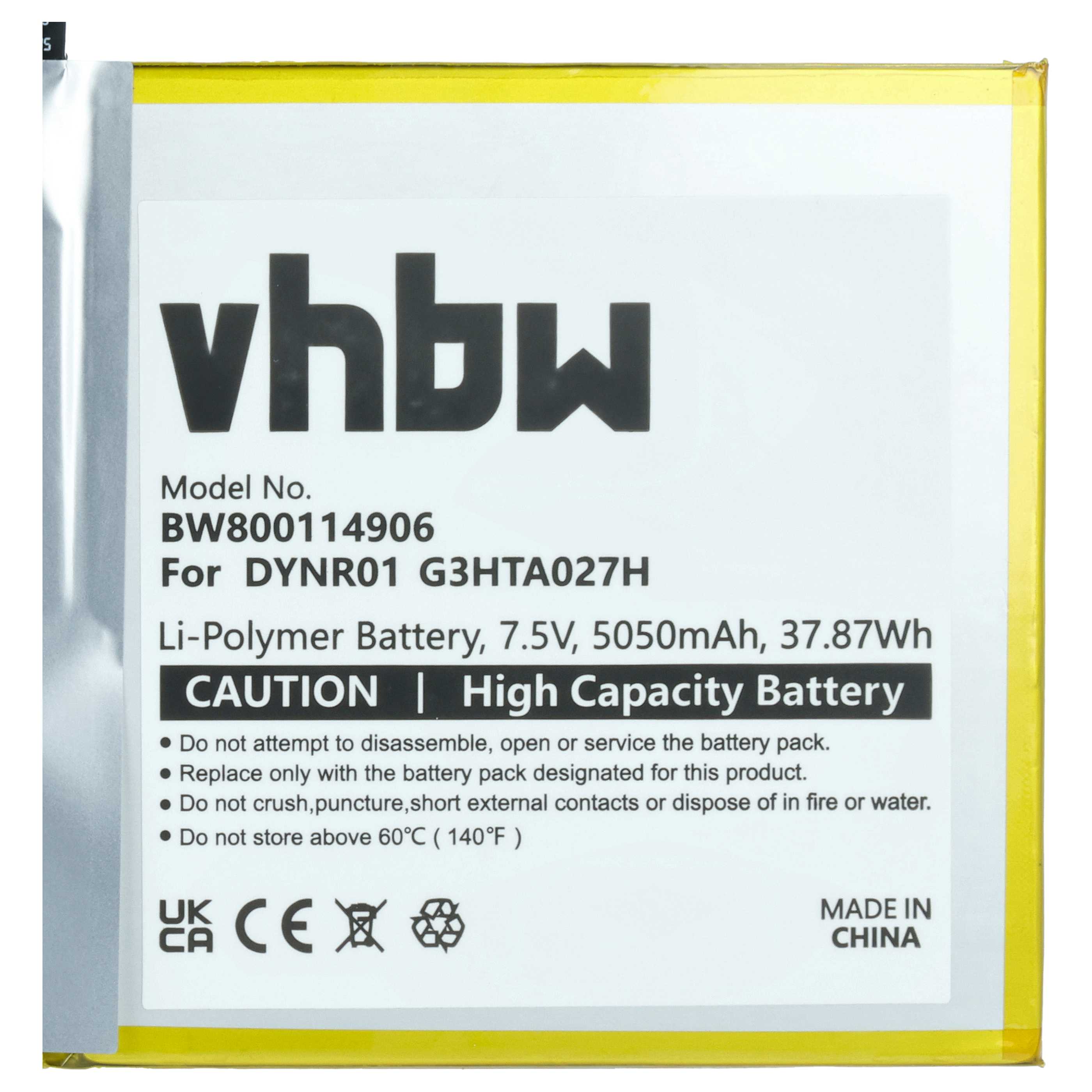 Batteria per tablet sostituisce Microsoft G3HTA027H, DYNR01 - 5050mAh 7,5V Li-Poly