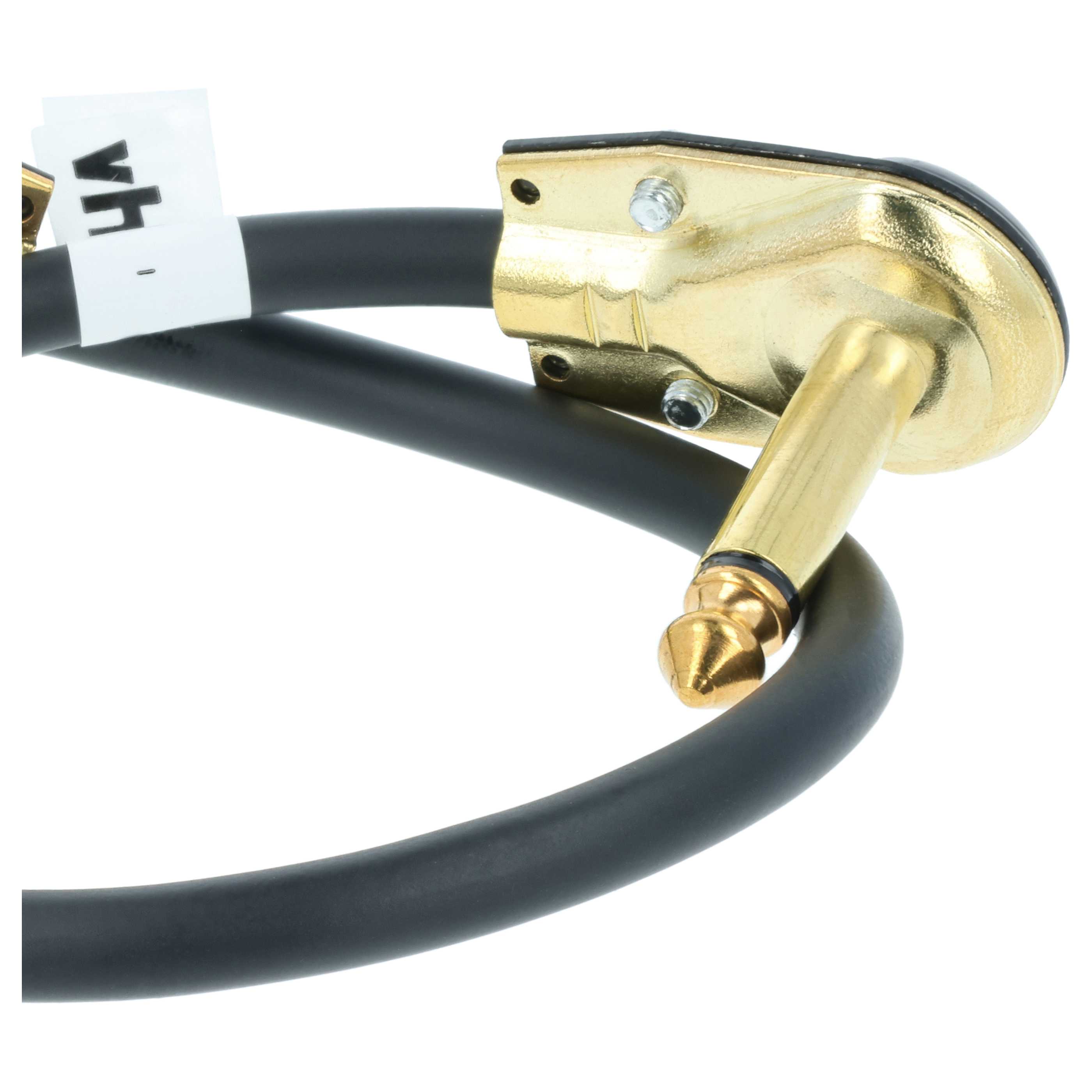 Câble de patch avec prise 6,35 mm pour pédale d'effet - Câble de guitare, 30 cm, plat, or / noir