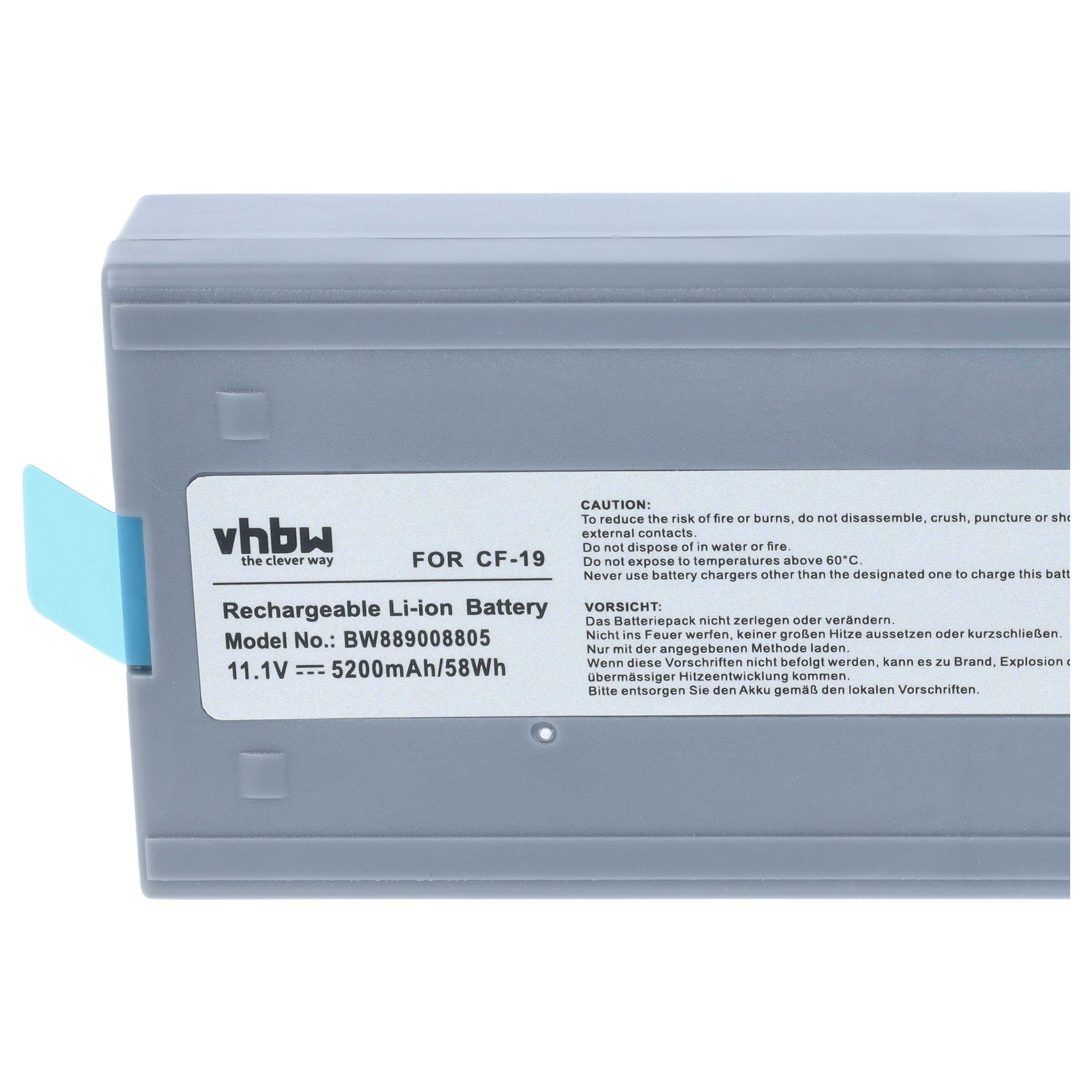 Notebook-Akku als Ersatz für Panasonic CFVZSU48, CF-VZSU48, CF-VZSU28 für Panasonic - 5200mAh 11,1V Li-Ion