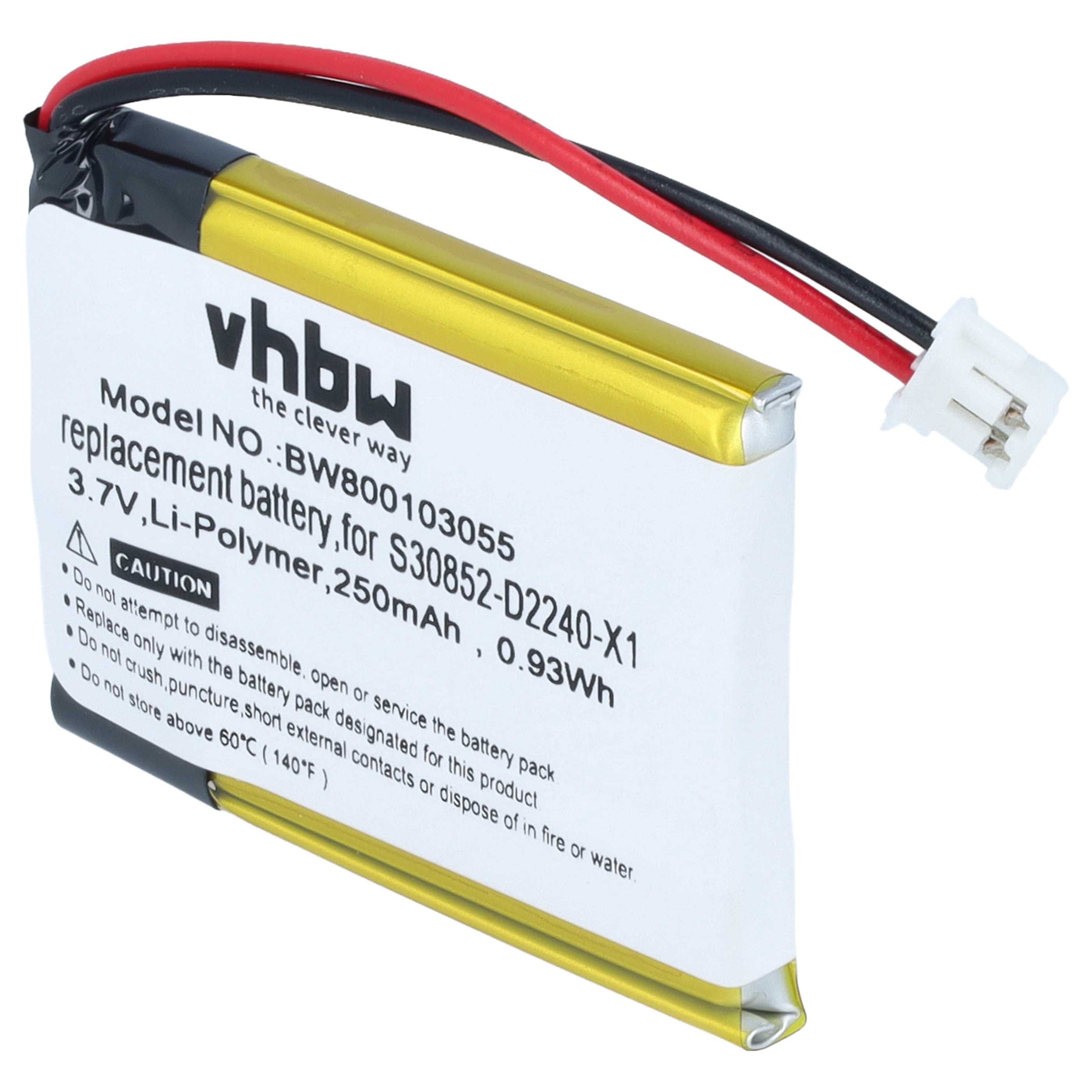 Batterie remplace Siemens V30145-K1310-X448, S30852-D2240-X1 pour téléphone Gigaset - 250mAh 3,7V Li-ion