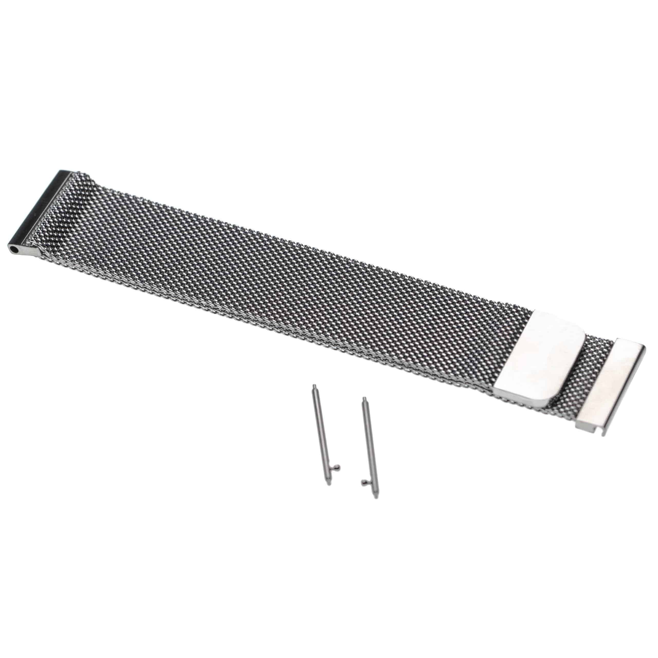 cinturino per Samsung Gear / Galaxy Smartwatch - fino a 191 mm circonferenza del polso, acciaio inox, argento