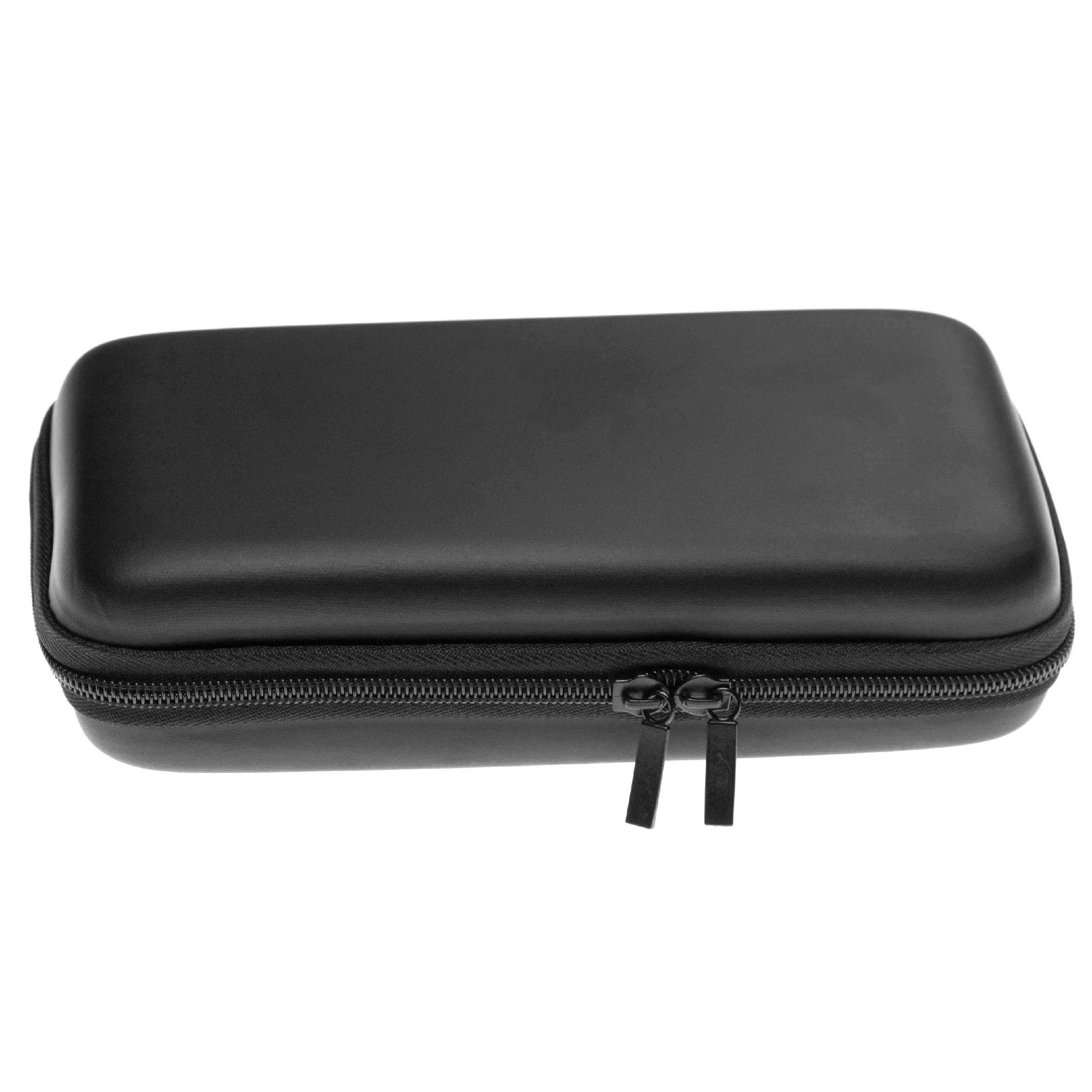 vhbw Carrying Case Games Console - Protective Shell, Travel Bag + Carry Strap with Carabiner, black