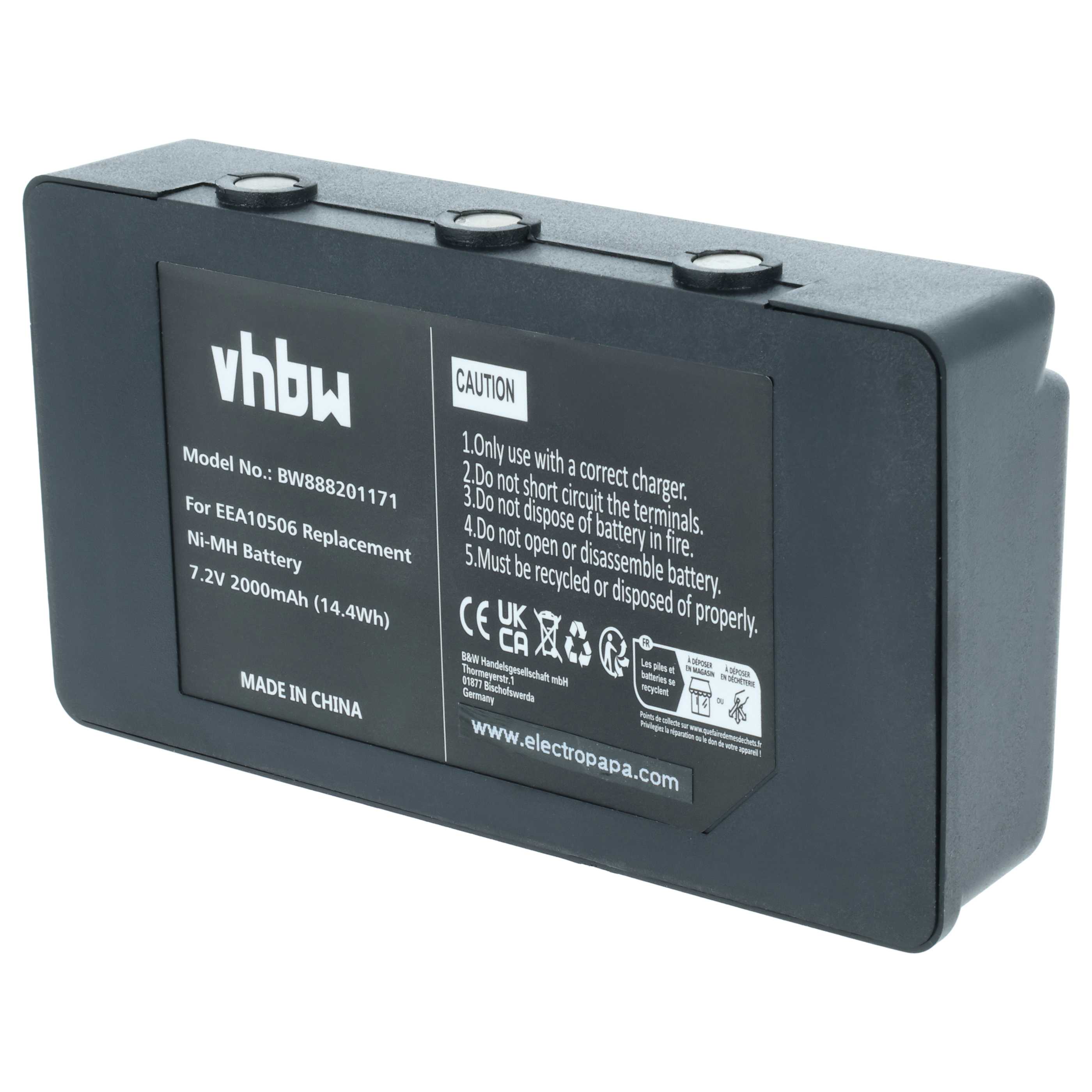 Batería reemplaza Palfinger EEA10508, EEA10506 sistema control - 2000mAh 7,2V NiMH