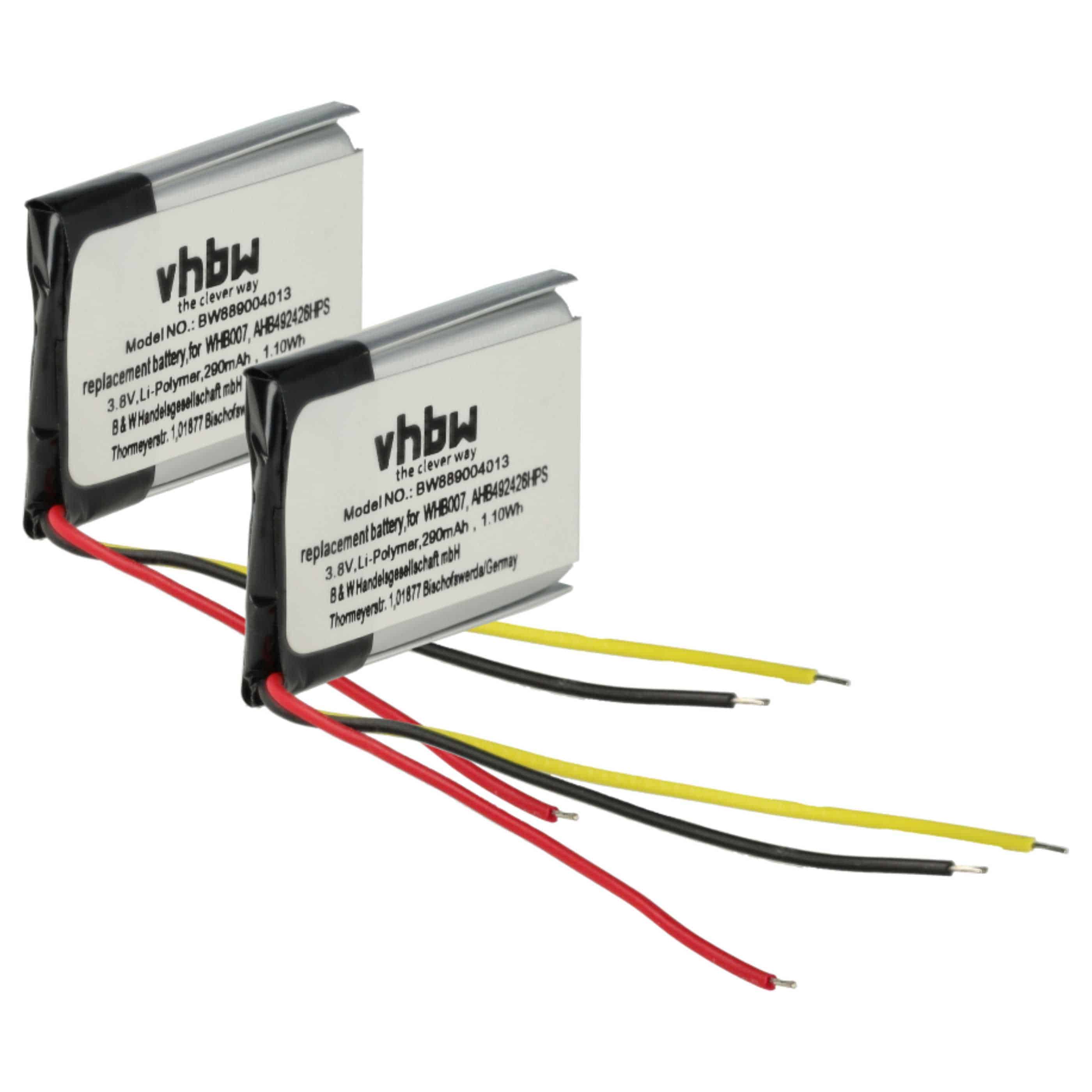 2x Akumulator do słuchawek bezprzewodowych Jabra - 290 mAh 3,8 V Li-Ion