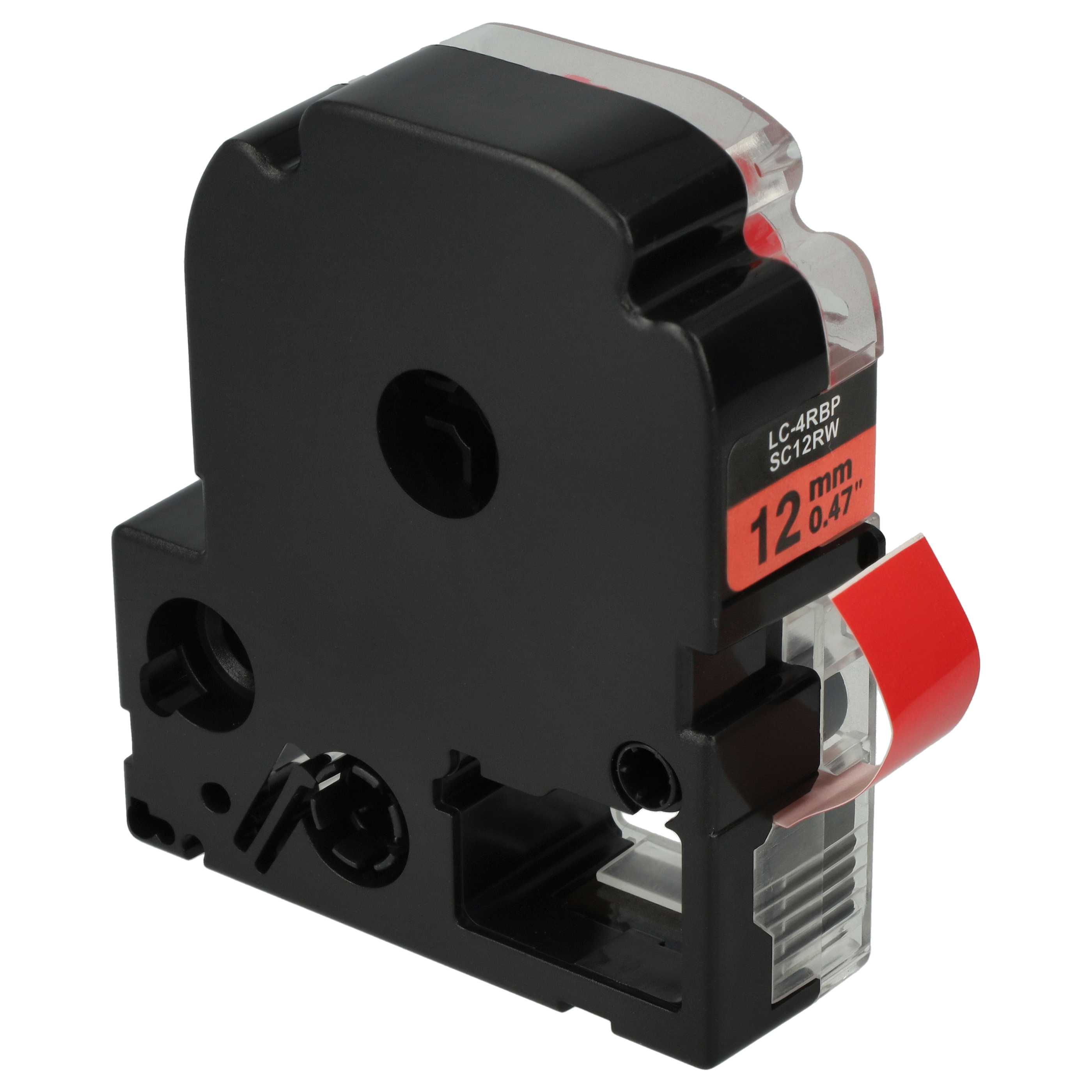 Label Tape replaces Epson LC-4YRN - 12 mm Black to Red