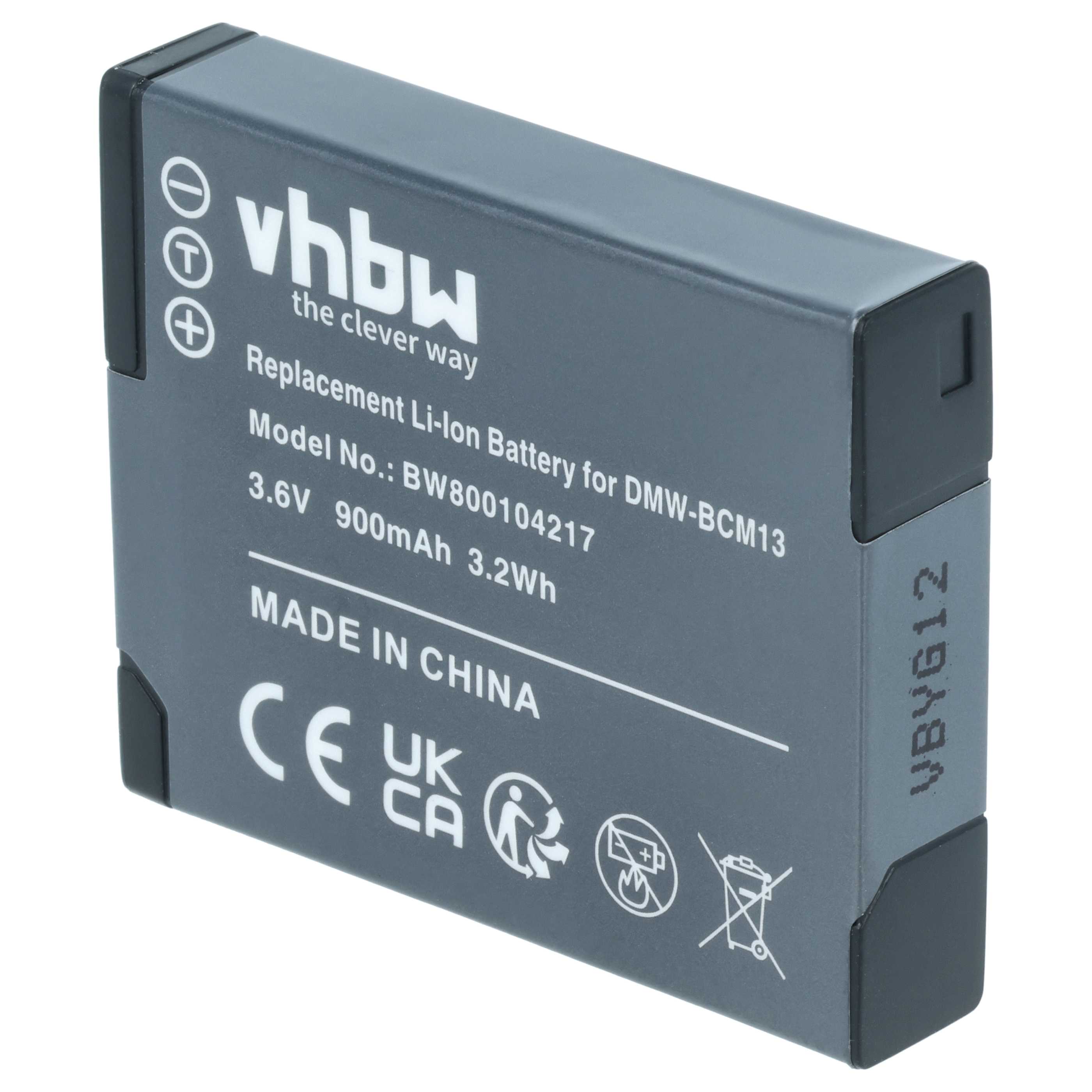 2x Battery replaces Panasonic DMW-BCM13E, DMW-BCM13PP, DMW-BCM13 - 900mAh, 3.6V, Li-Ion