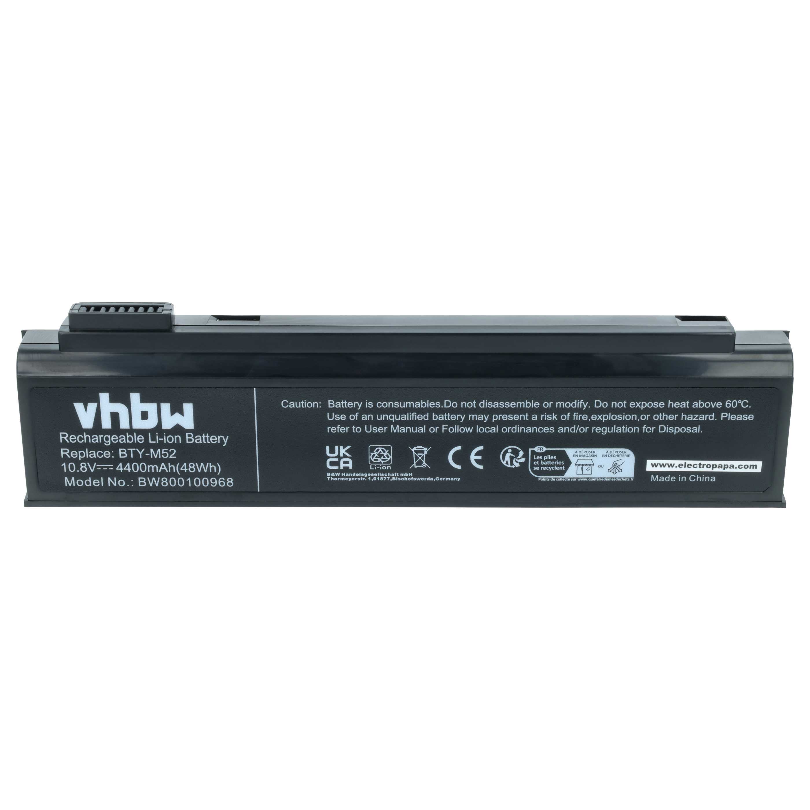Akumulator do laptopa zamiennik BTY-L71, 957-1016T-005, 925C2590F, 925C2240F - 4400 mAh 10,8 V Li-Ion, czarny