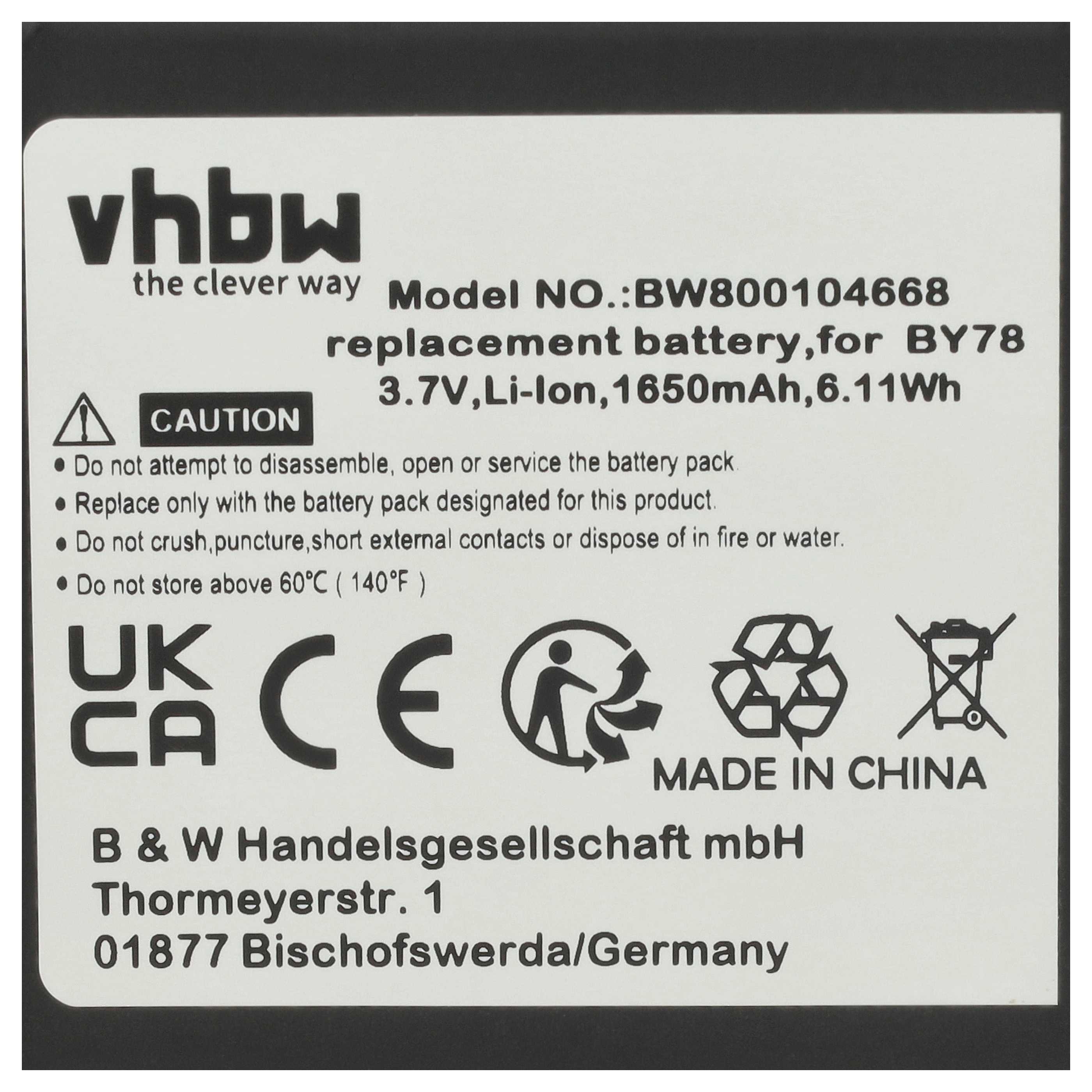 Akumulator do telefonu smartfona zamiennik Alcatel BY80, BY78, CAB32A0000C1 - 1650 mAh 3,7 V Li-Ion