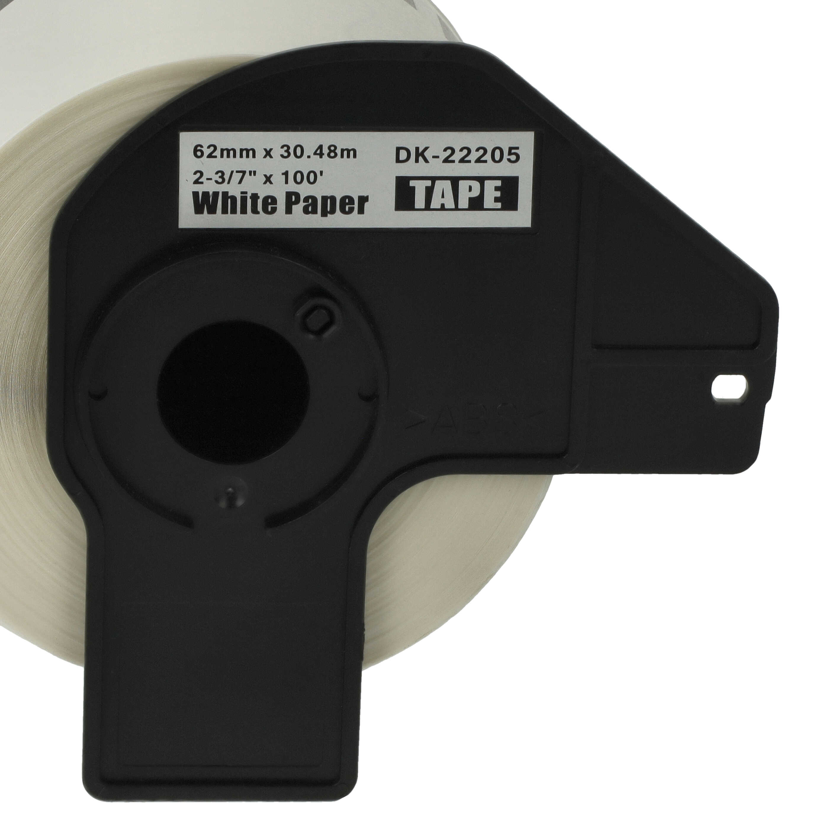 Rotolo etichette sostituisce Brother DK-22205 per etichettatrice - Premium 62mm x 30,48m + supporto