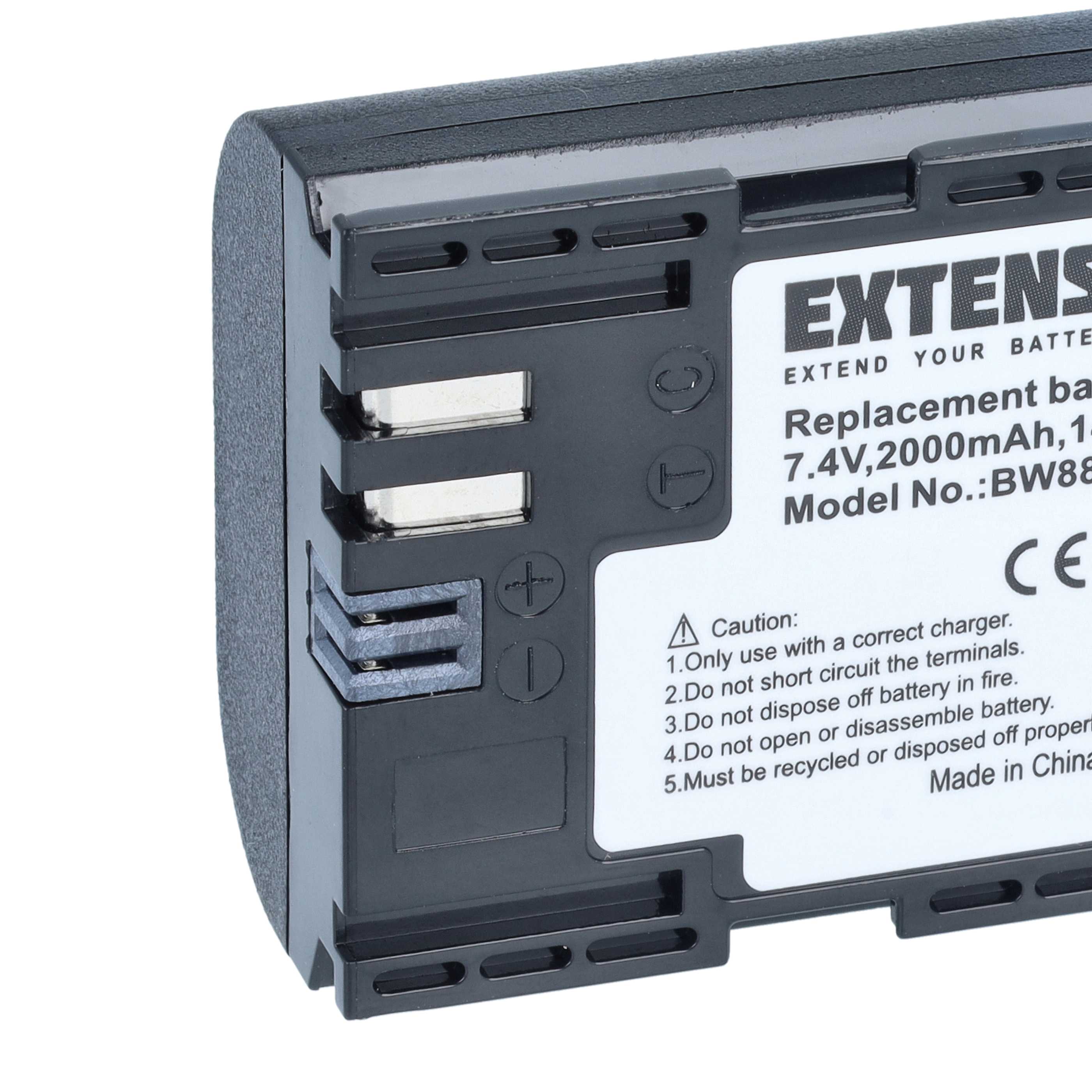 Battery replaces Canon LP-E6N - 2000mAh, 7.4V, Li-Ion