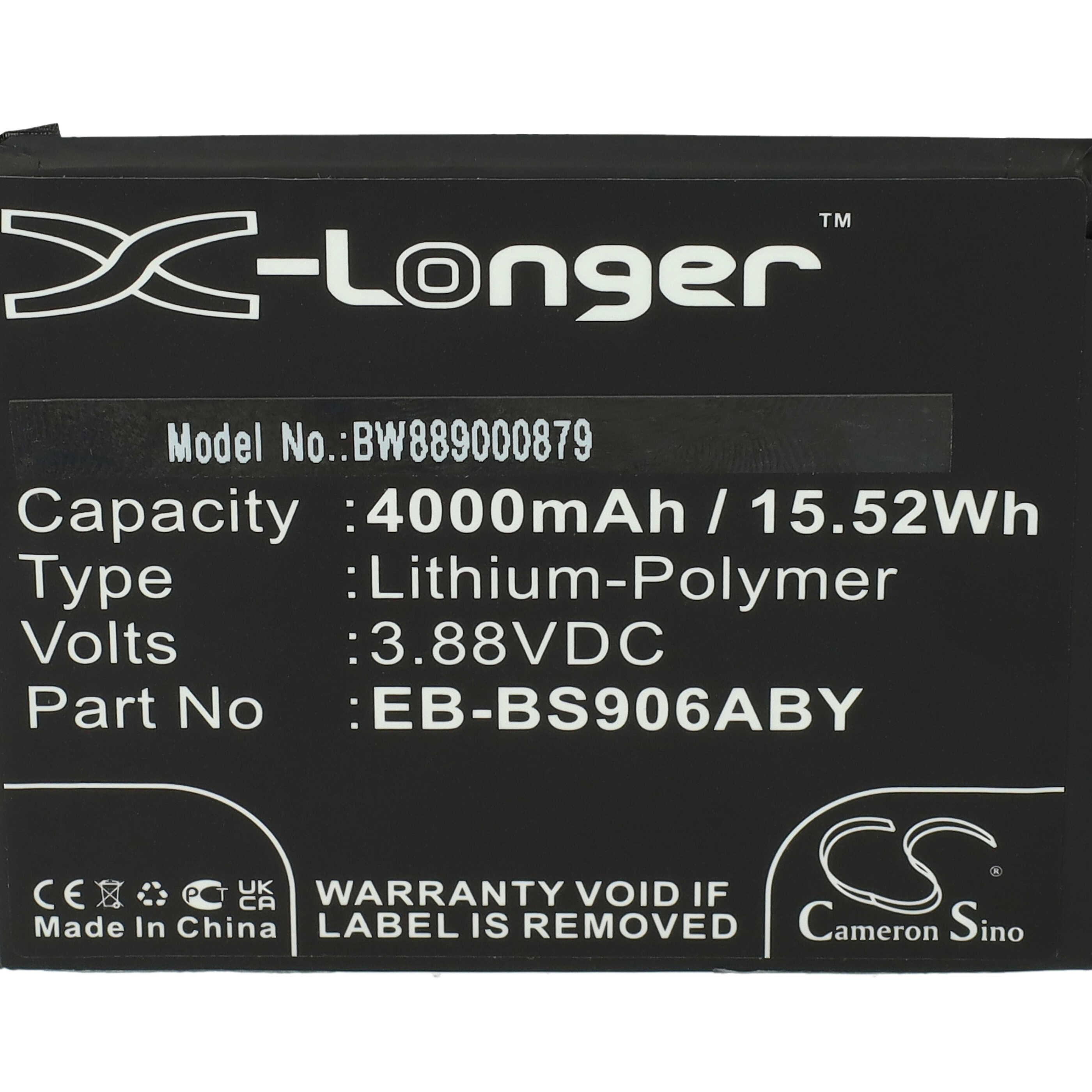 Batterie remplace Samsung EB-BS906ABY, GH82-27502A pour téléphone portable - 4000mAh, 3,88V, Li-polymère