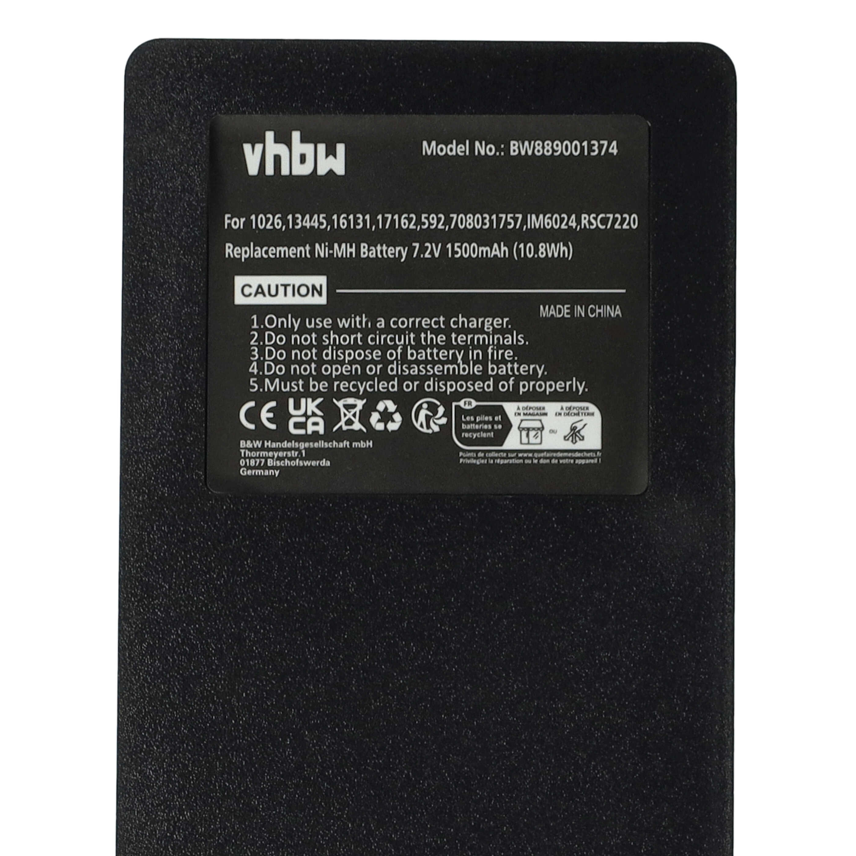 Battery as Replacement for Palfinger 17162, 708031757, 16131, 1026, 13445 Remote Control - 1500 mAh 7.2 V NiMH