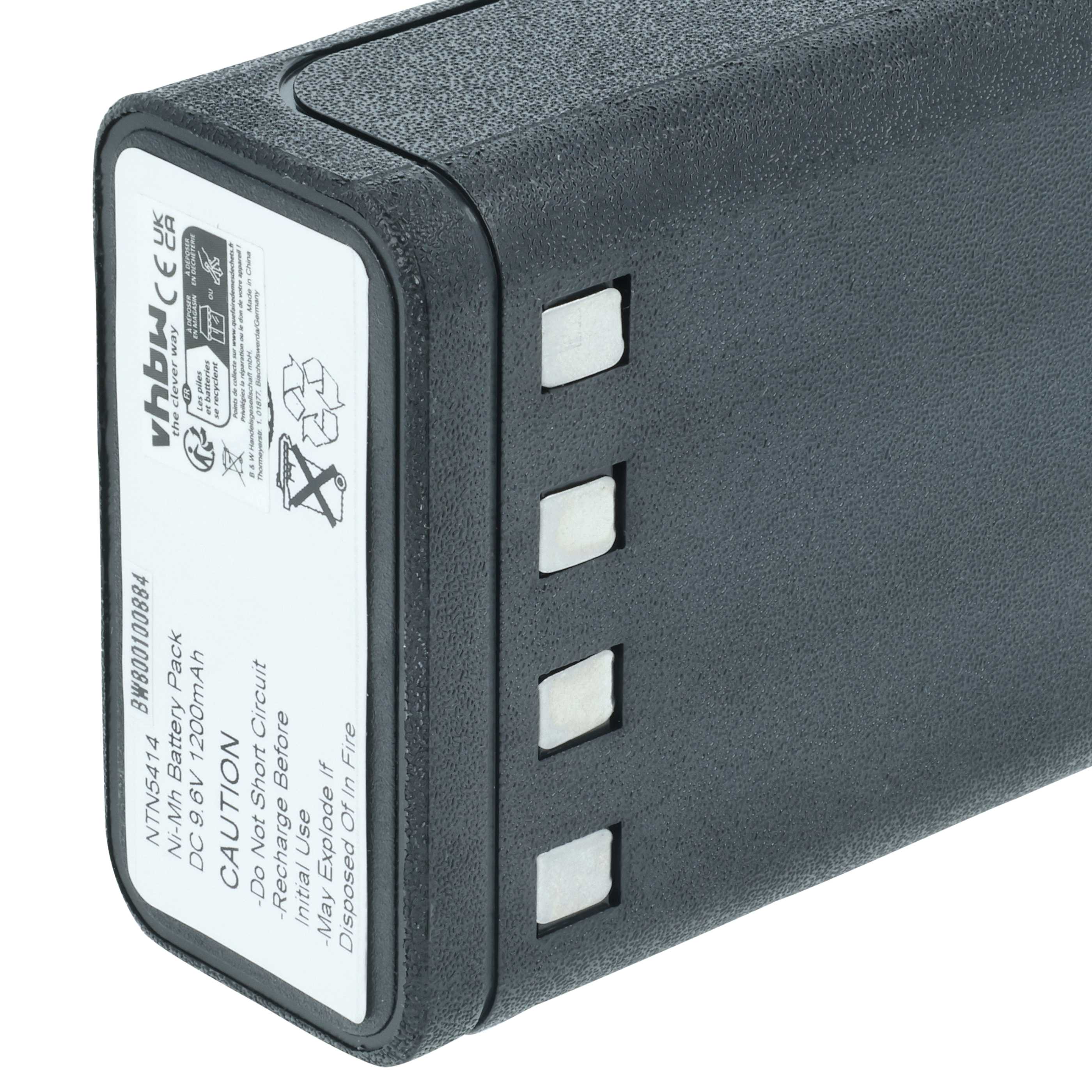Radio 2x Battery replaces Bullard BNH-5447TIC, BU32H1-A - 1200 mAh 9.6 V NiMH
