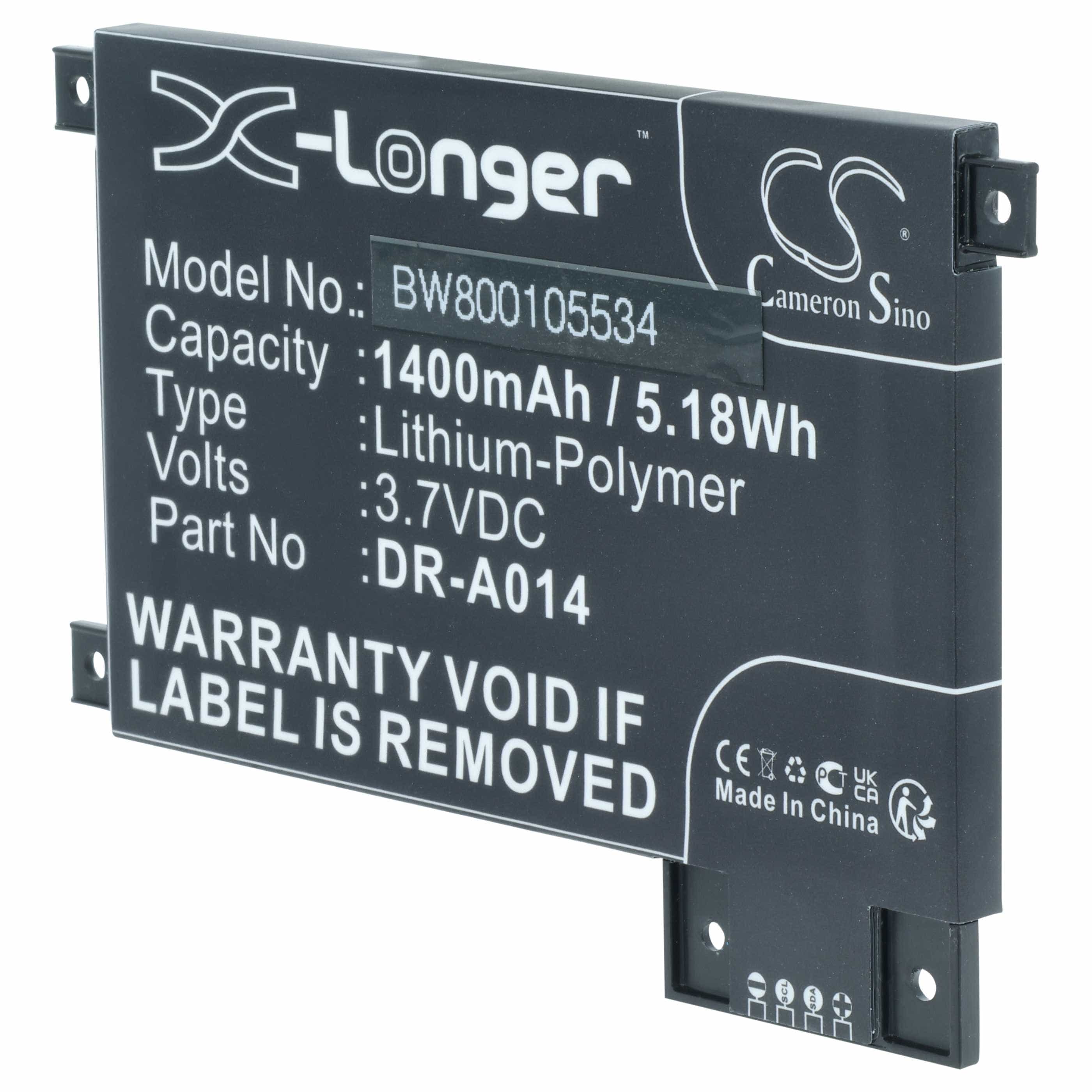 E-Book Battery replaces Amazon DR-A014, 170-1056-00, S2011-002-S, S2011-002-A - 1400 mAh 3.7 V Li-polymer