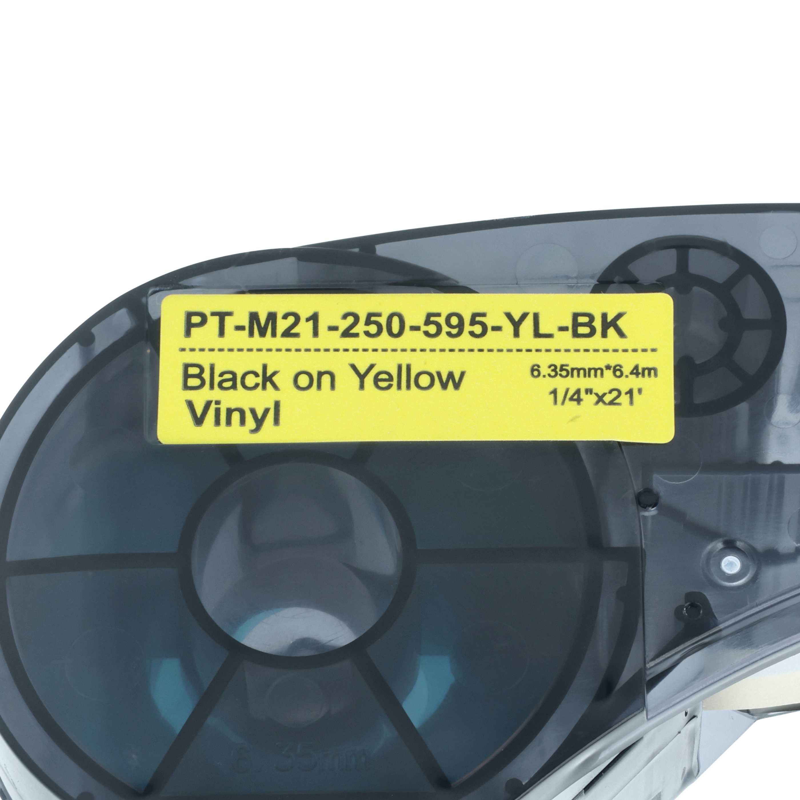 5x Schriftband als Ersatz für Brady M21-250-595-YL 6,35mm Schwarz auf Gelb, Vinyl