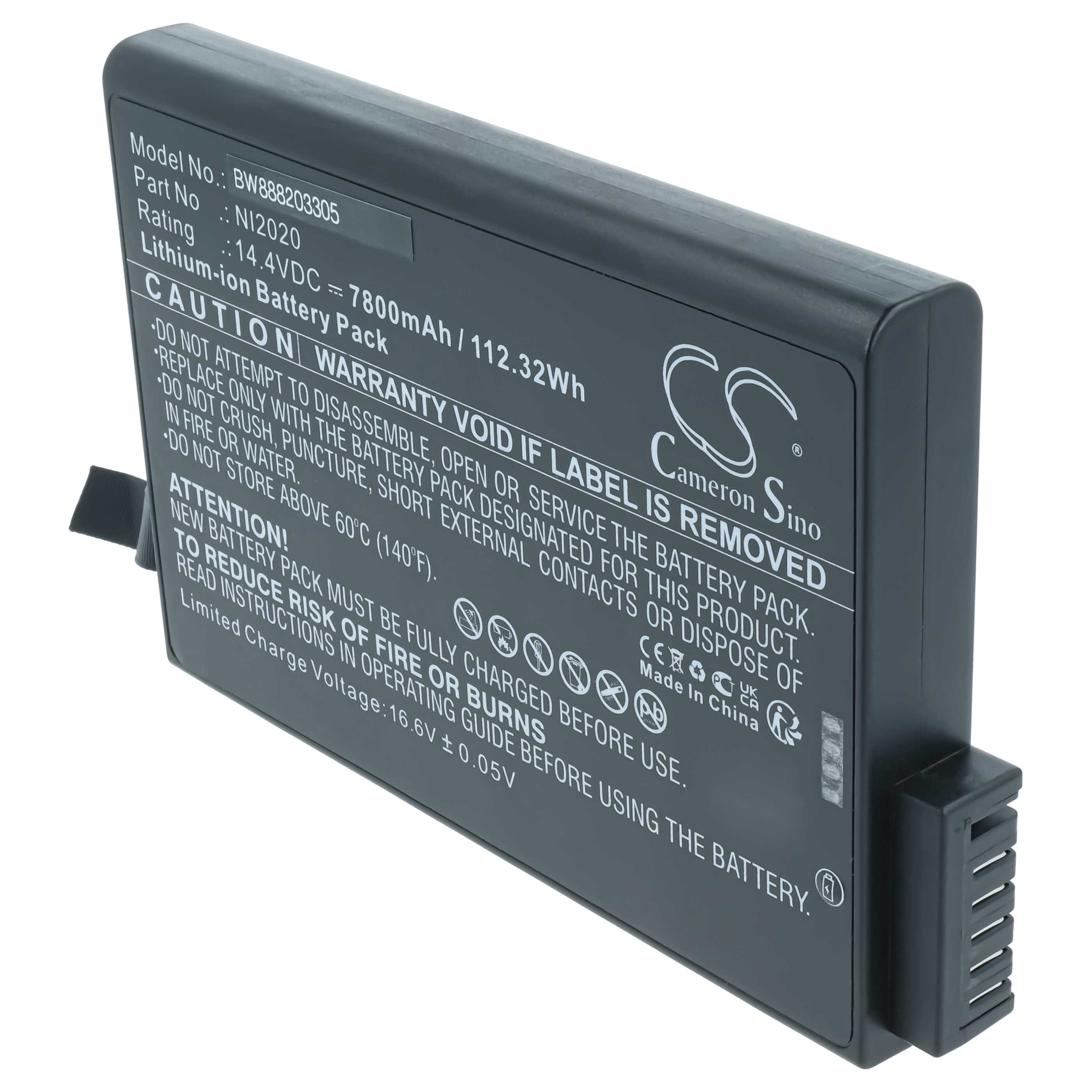 Batería reemplaza Inspired Energy NI2020A24, NI2020 para tecnología médica (7800 mAh, 14,4 V, Li-Ion)
