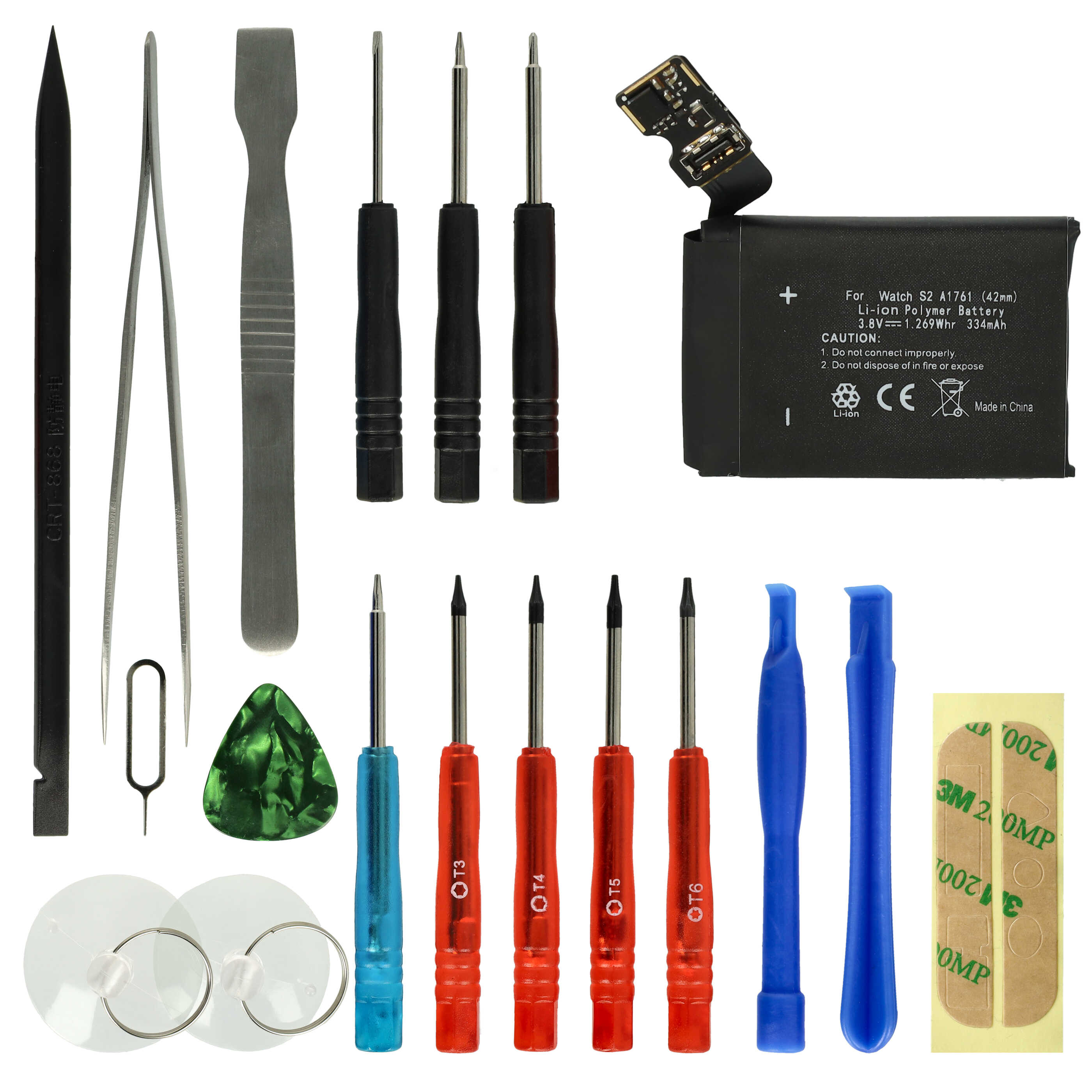 Smartwatch-Akku als Ersatz für Apple A1761 - 334mAh 3,8V Li-Polymer + Werkzeug-Set