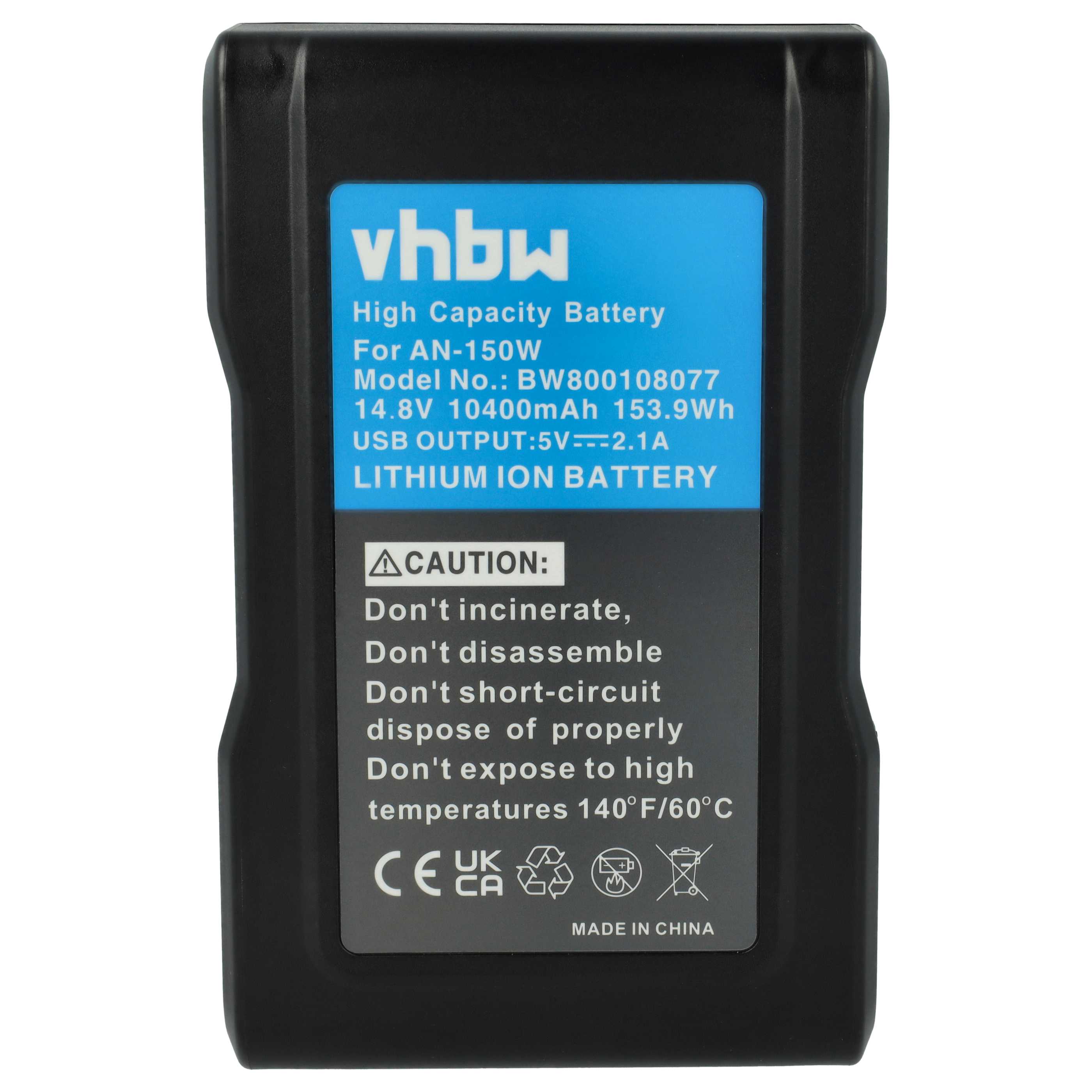 Videocamera Battery replaces Anton Bauer Dionic 160, Dionic 90 - 10400 mAh 14.8 V Li-Ion
