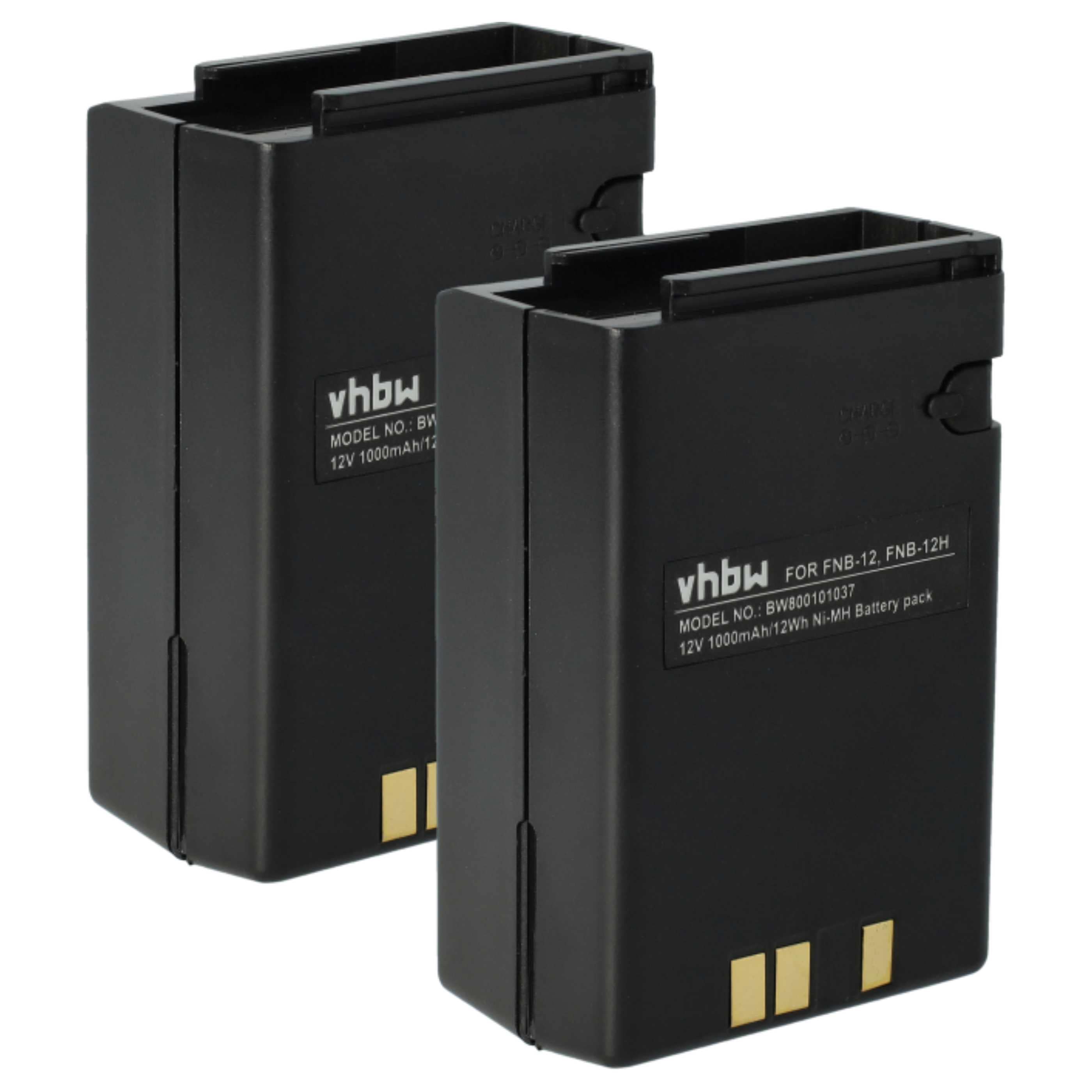 Radio 2x Battery replaces Yaesu Vertex FNB-14, FNB-14H, FNB-12, FNB-12H, FNB-10, FNB-10H - 1000 mAh 12 V NiMH
