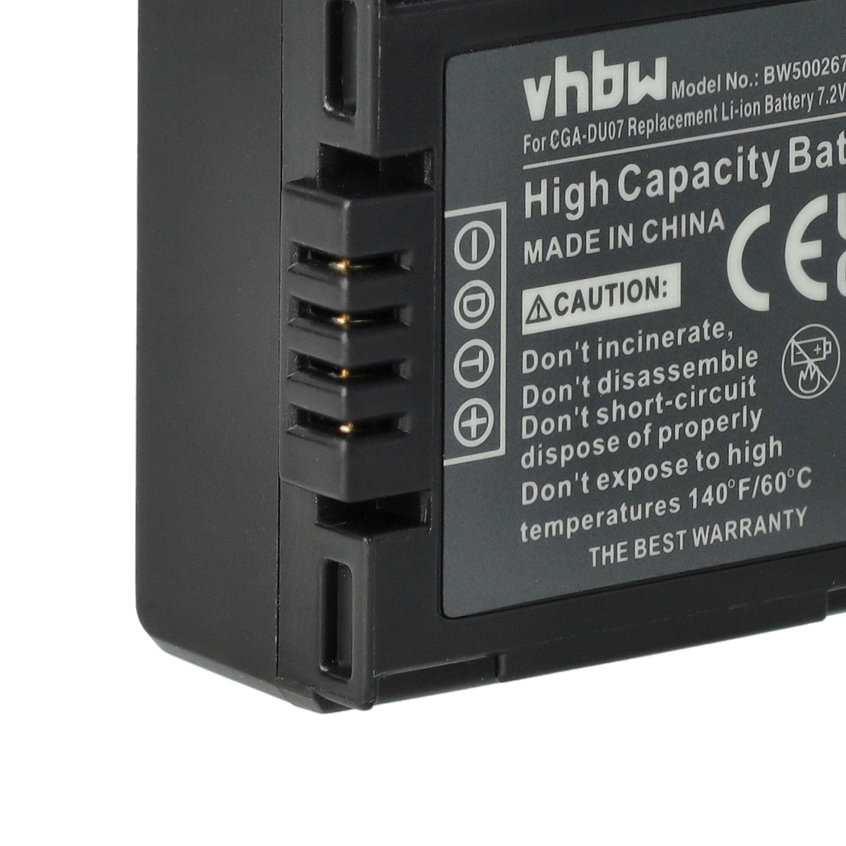 Videocamera Battery Replacement for Hitachi DZ-BP07s, DZ-BP14s, DZ-BP21s - 600mAh 7.2V Li-Ion